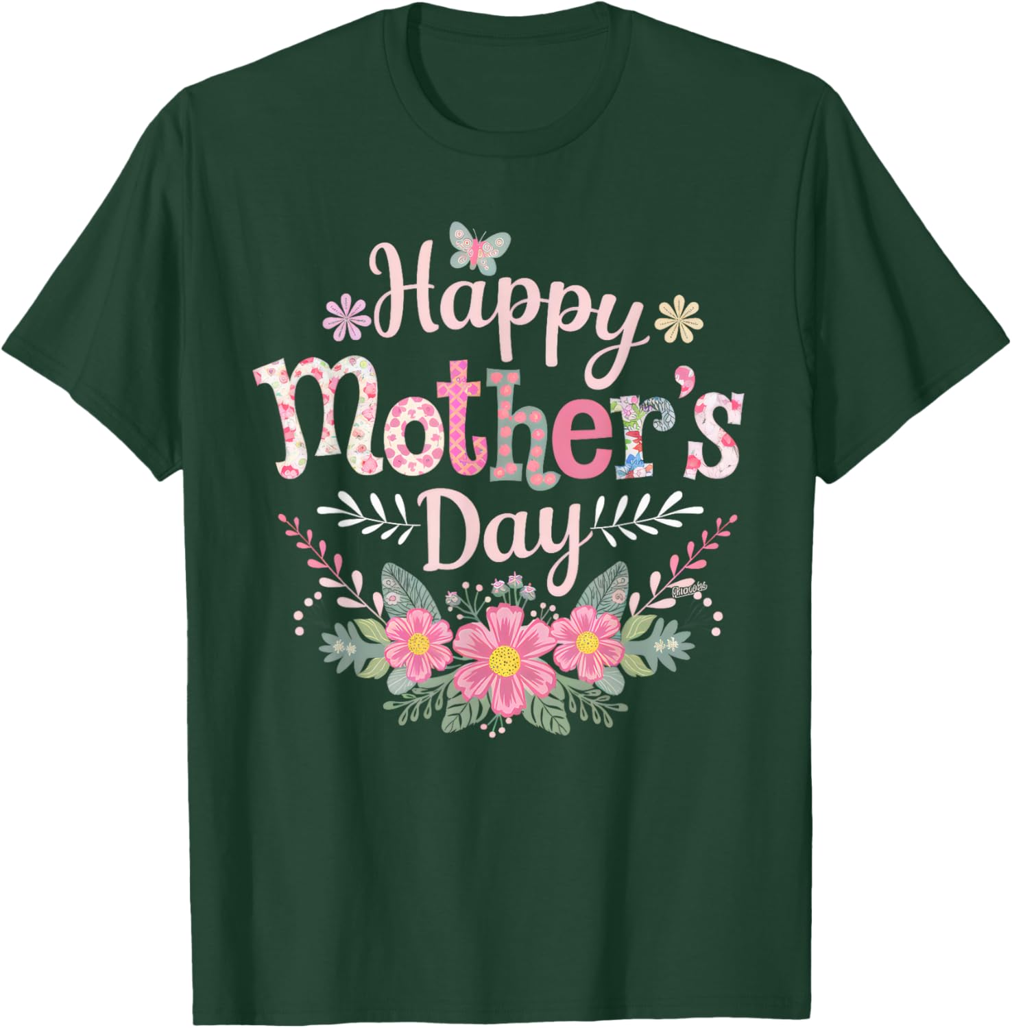 Cute Floral Happy Mother's Day T-Shirt for Moms and Grandmas 2025 - 5