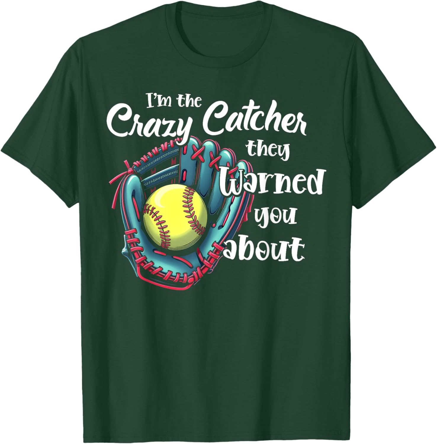 Funny Softball Glove T-Shirt for Girls Game Day Sports Apparel - 2
