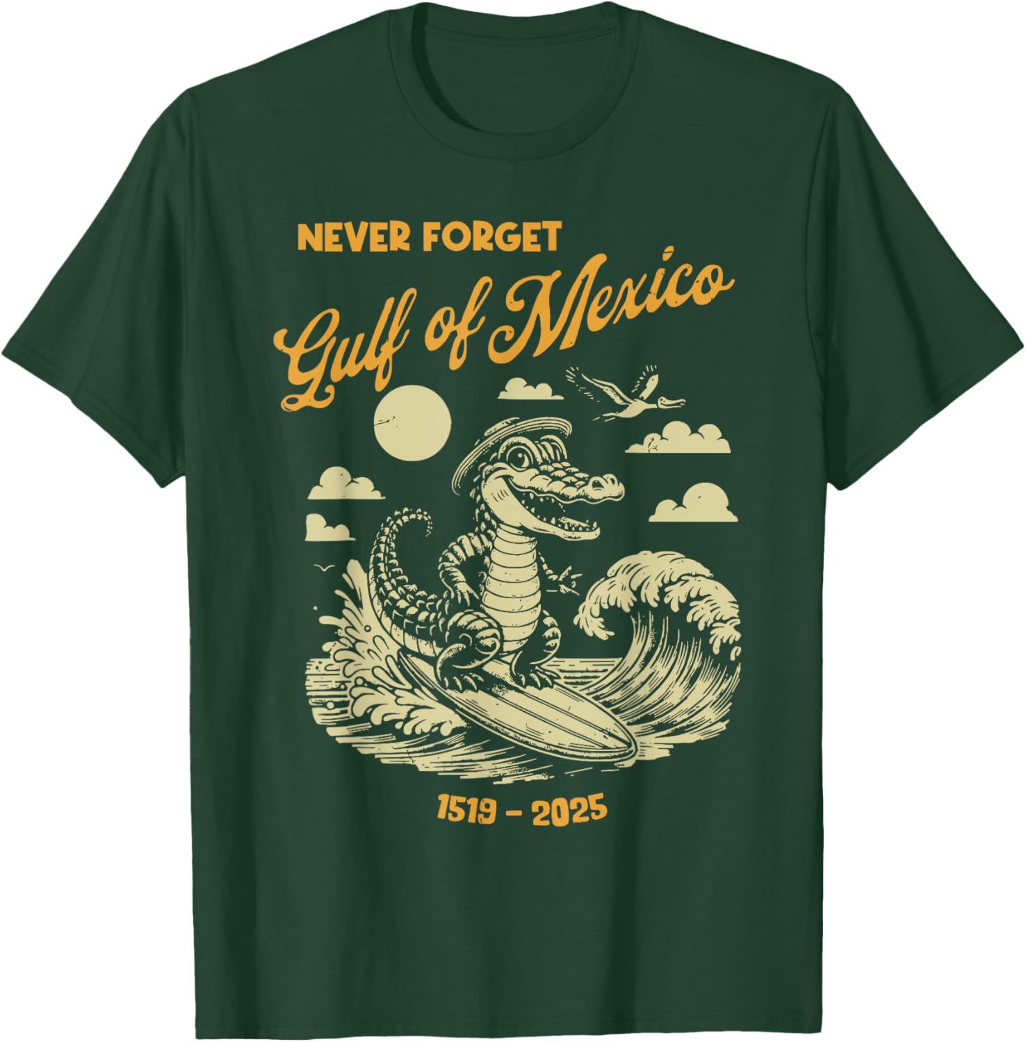 Gulf of Mexico Crocodile T-Shirt for USA Lovers - Fun Casual Wear - 6