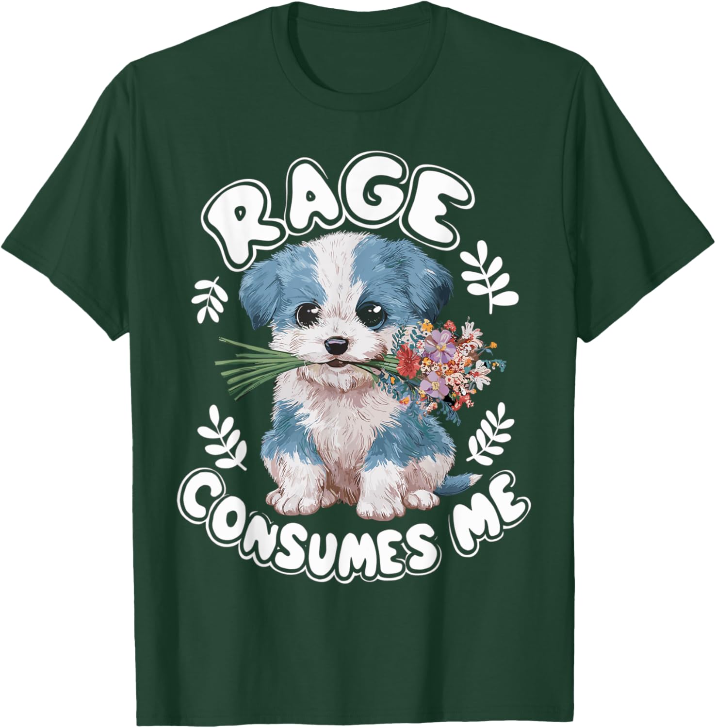 Cute Puppy Rage Cat Meme T-Shirt for Men and Women - Funny Gift Idea - 1