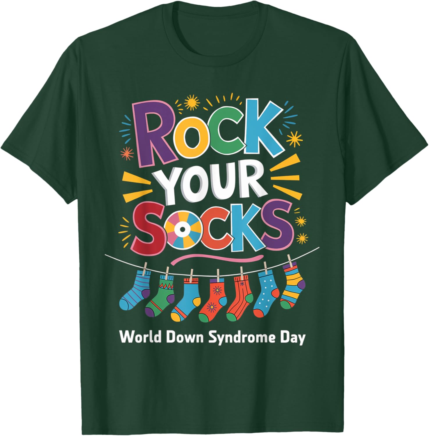 Rock Your Socks Kids T-Shirt for World Down Syndrome Awareness Day - 1