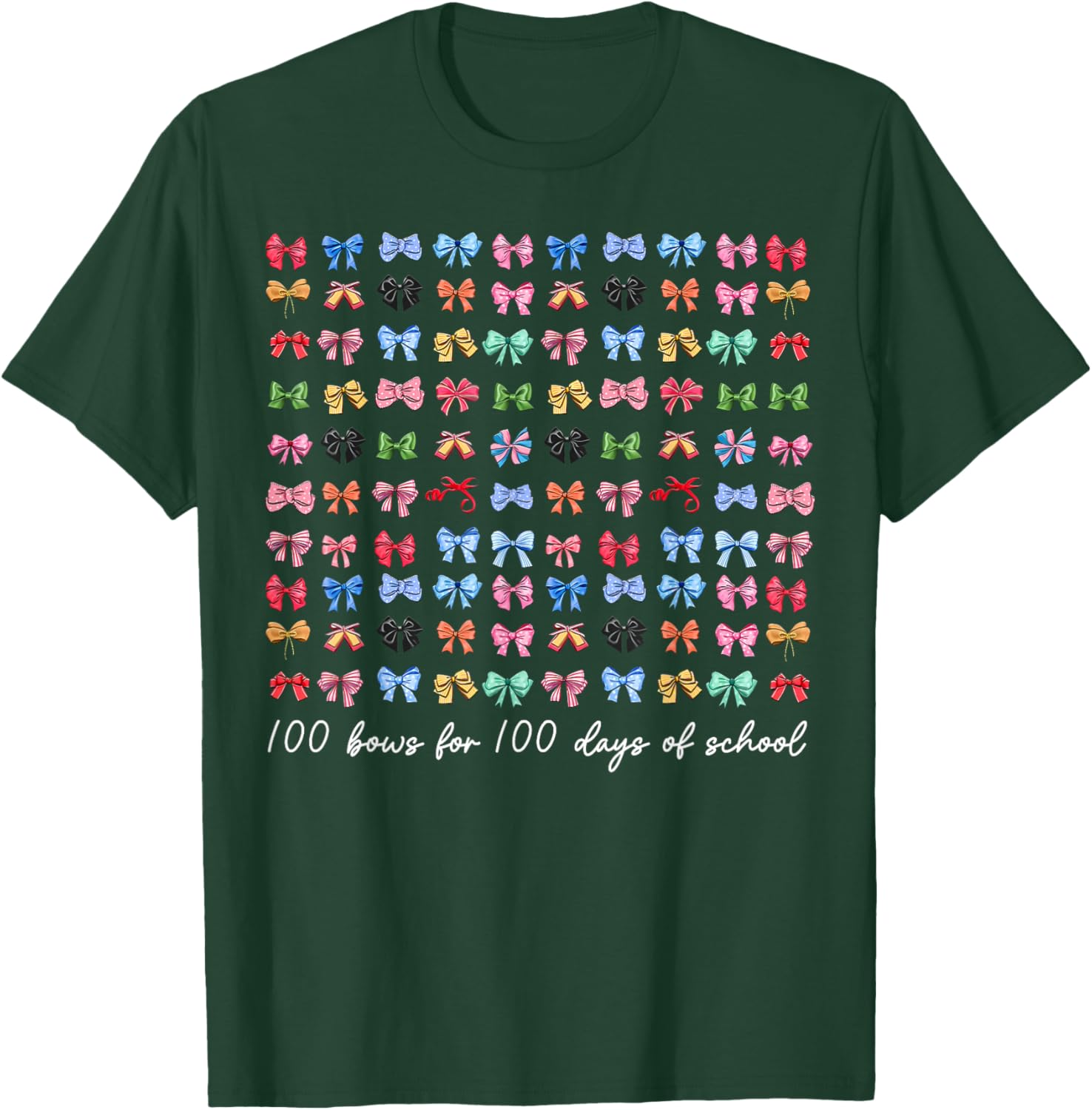 100 Bows For 100 Days Of School T-Shirt for Teachers and Kids - 28