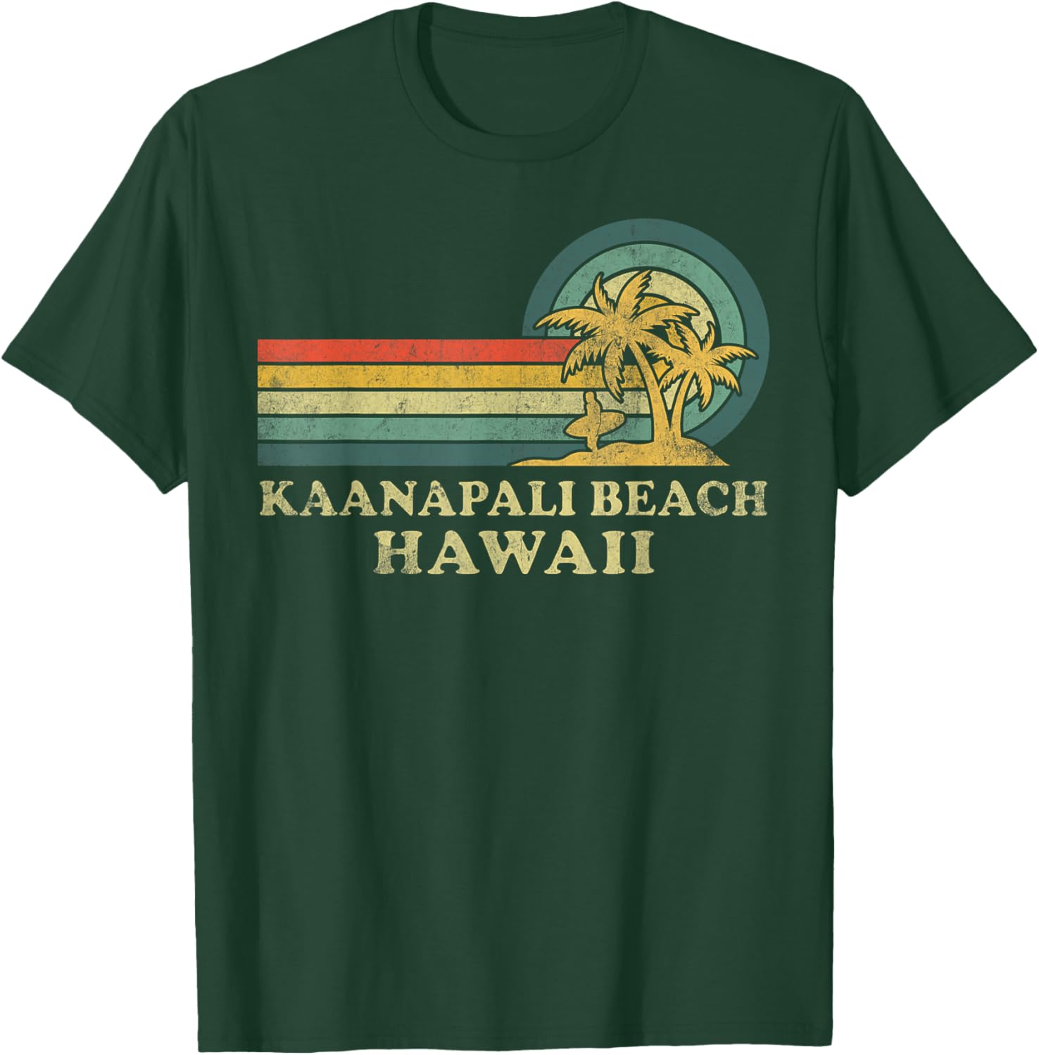 Kaanapali Beach Vintage Palm Tree Family Vacation T-Shirt for Fun Getaways - 14