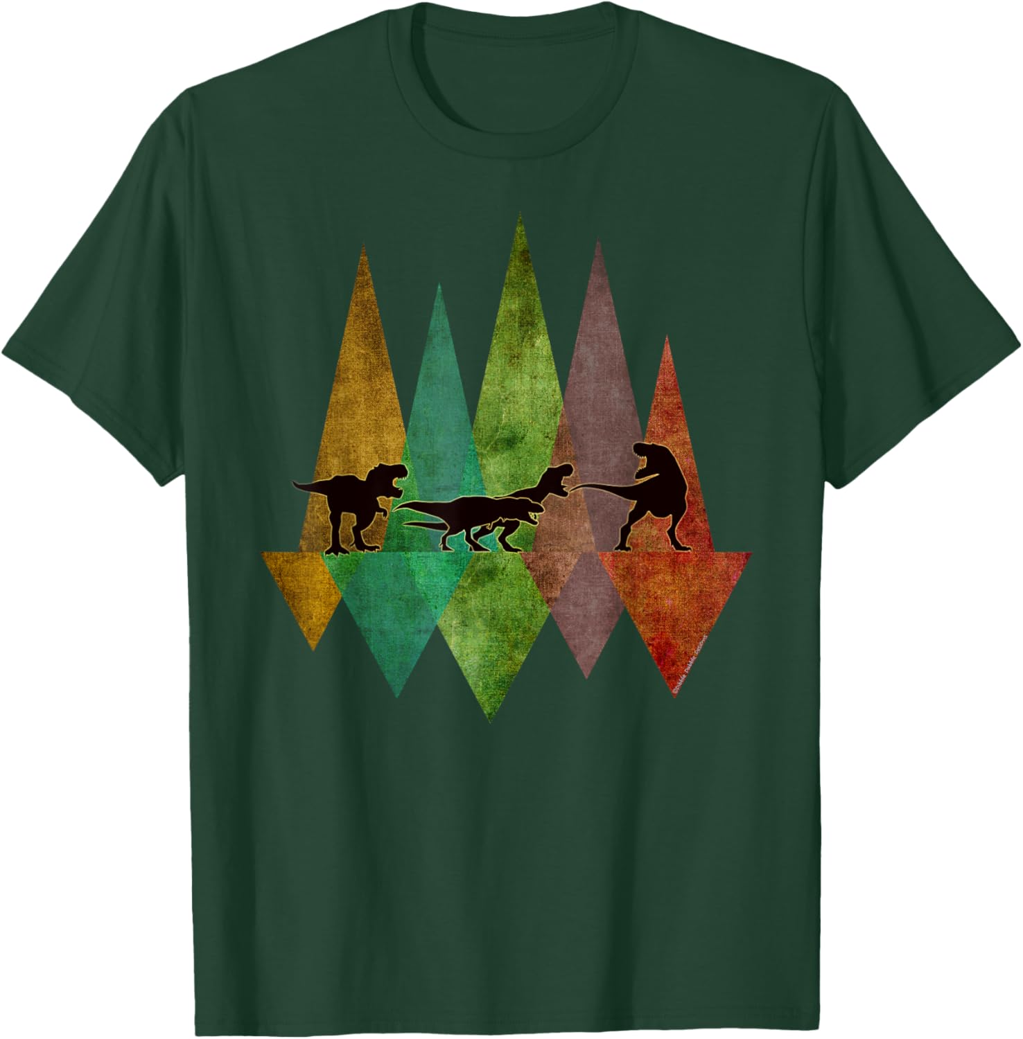 Cute T-Rex Dinosaur March Geometric Scene T-Shirt for Kids - 11