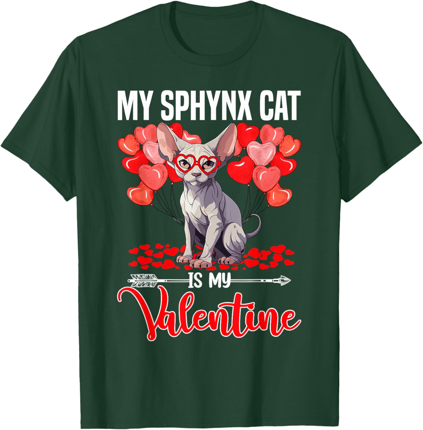 Cute Sphynx Cat Valentine T-Shirt for Boys and Girls - Perfect Gift! - 21