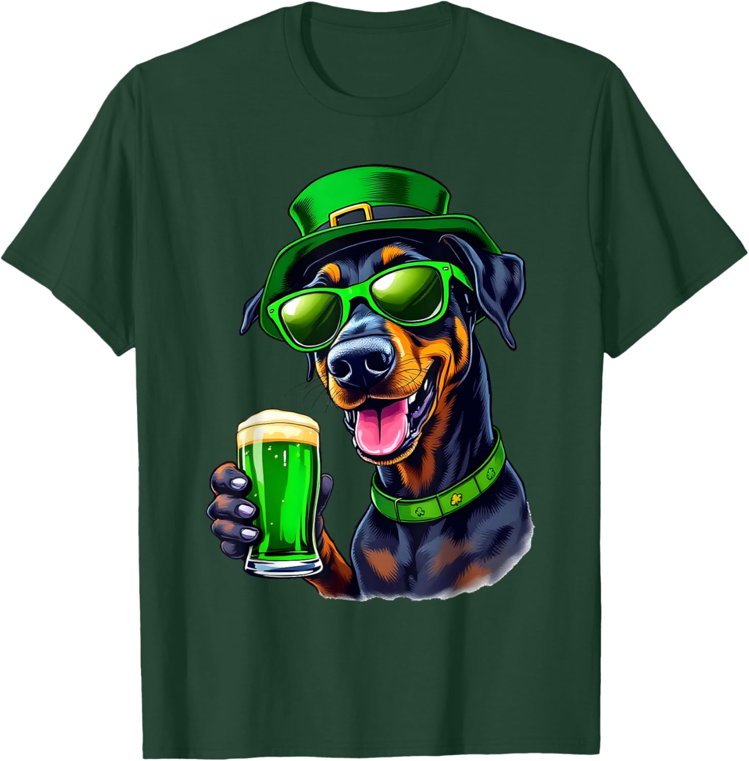 Adorable Doberman St. Patrick's Day Beer T-Shirt for Dogs - Festive Pet Wear - 5