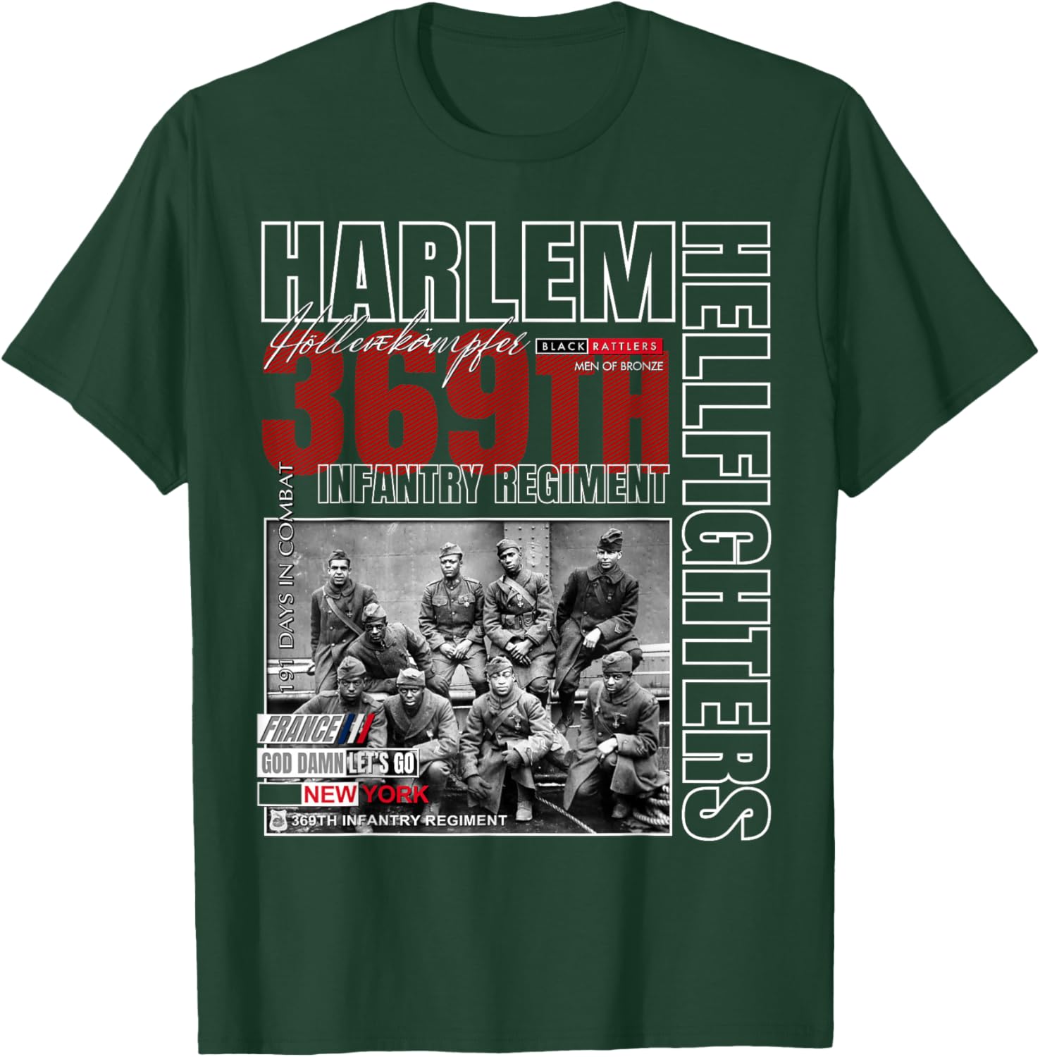 Harlem Hellfighters Tribute T-Shirt for Adults & Kids - Black Classic Fit - 2