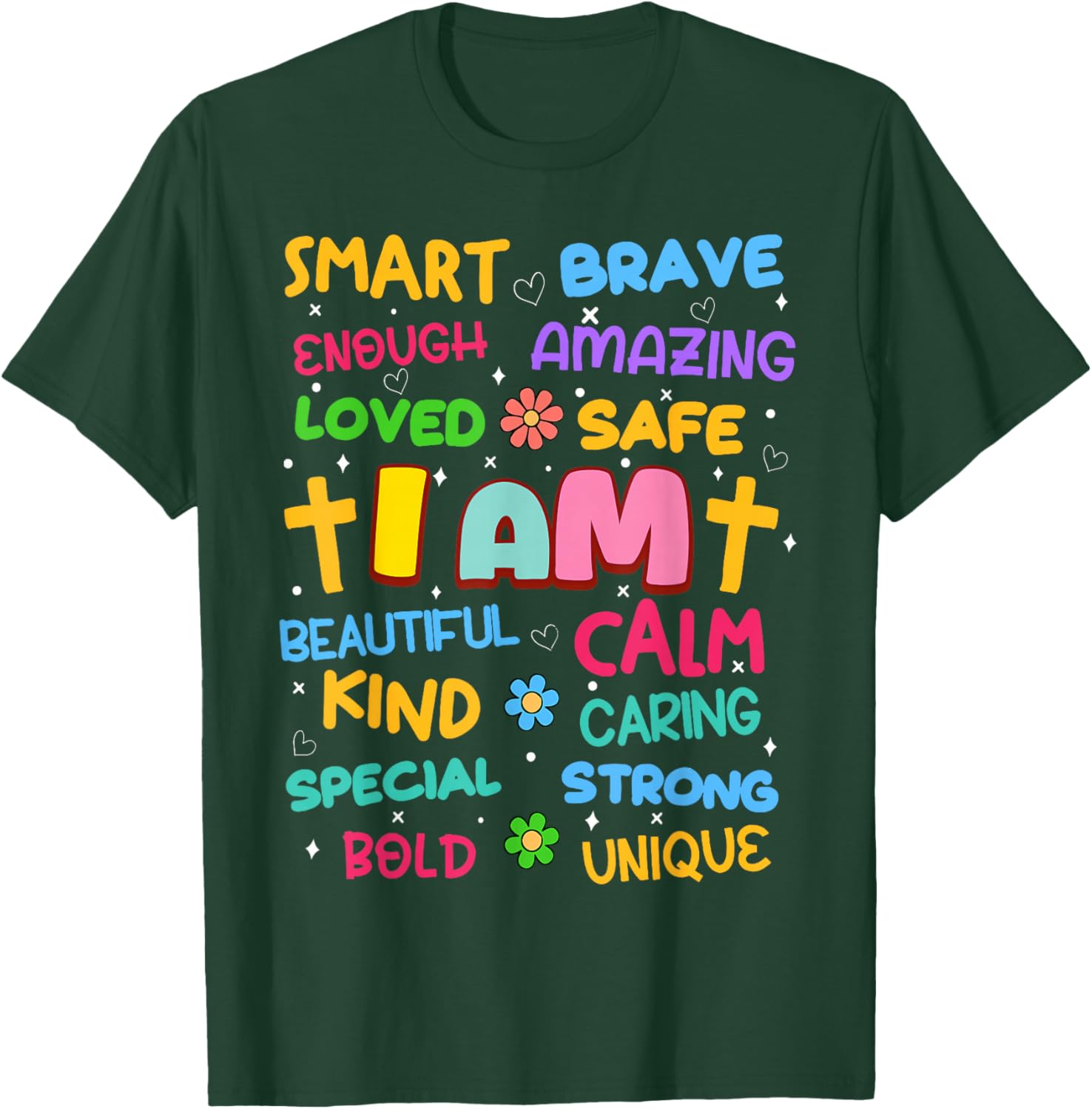 Colorful I Am Daily Affirmation T-Shirt for Christian Toddler Girls - 5