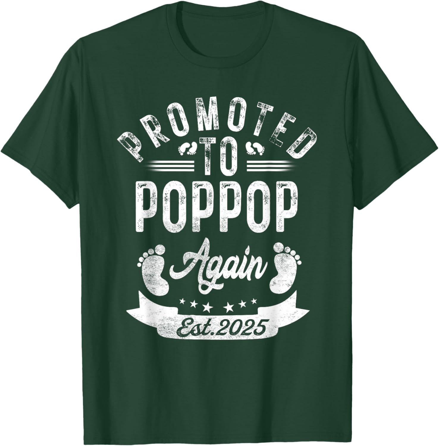 Promoted To Poppop Again EST 2025 Cute Pregnancy Announcement T-Shirt - 20