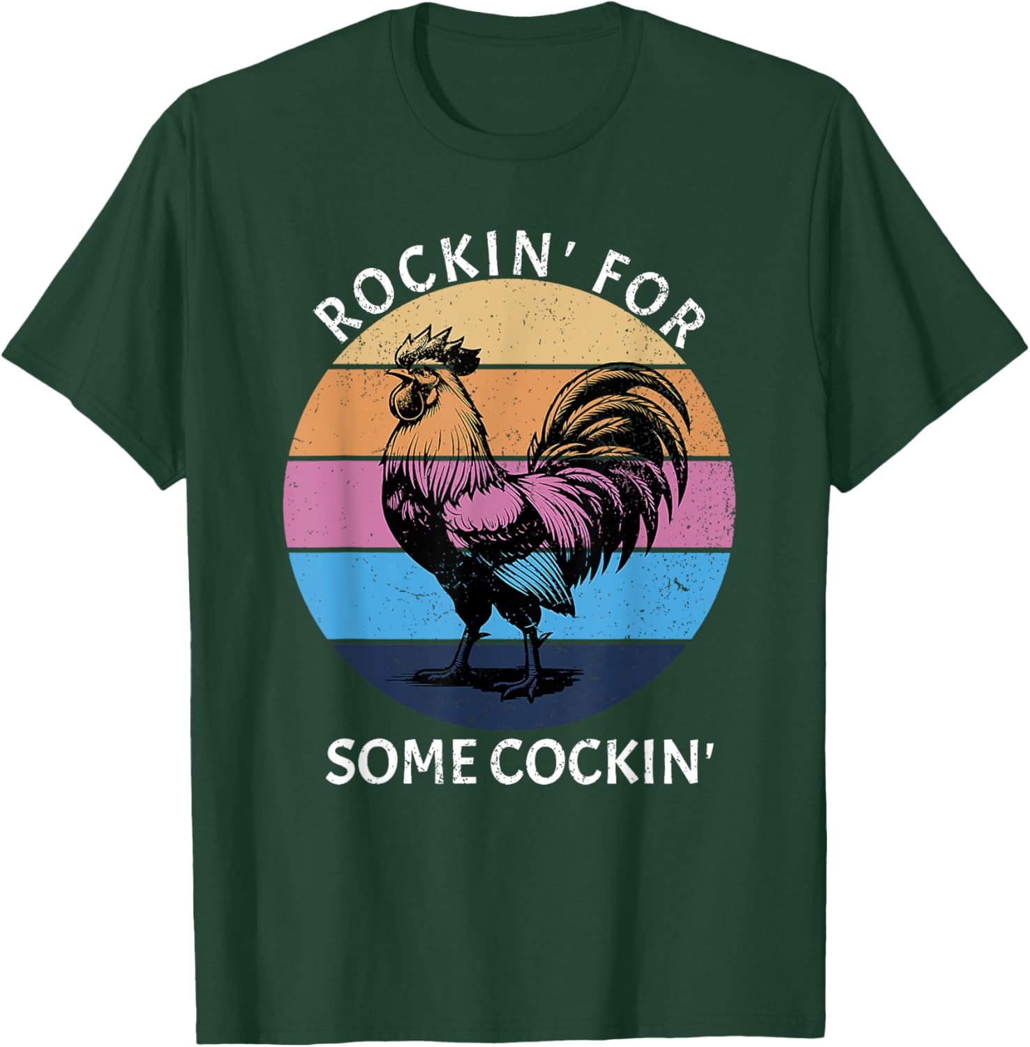 Funny Rockin Chicken T-Shirt for Lively & Fun-Casual Outfits - 8