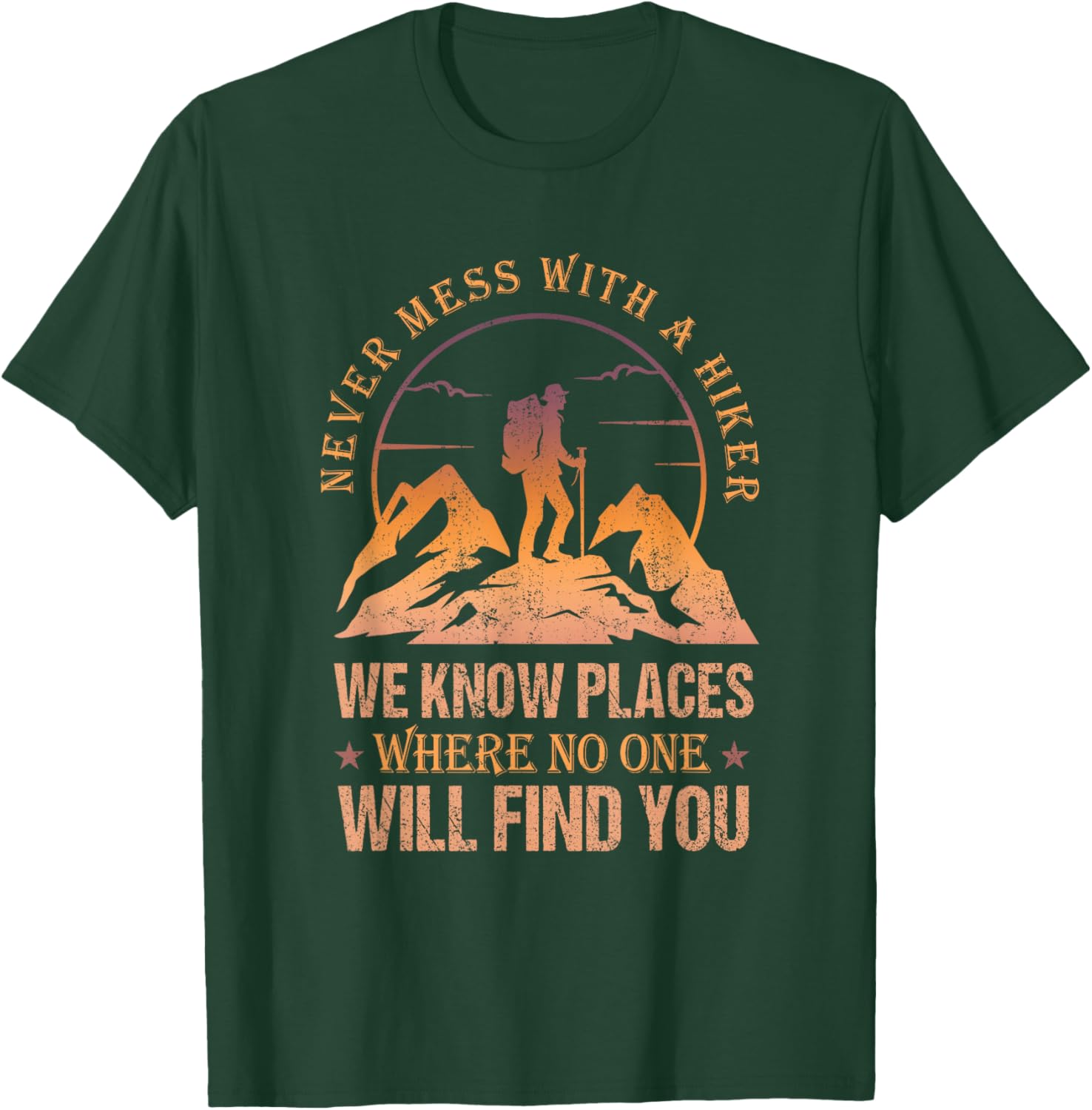 Funny Never Mess With A Hiker Retro T-Shirt for Outdoor Enthusiasts - 1