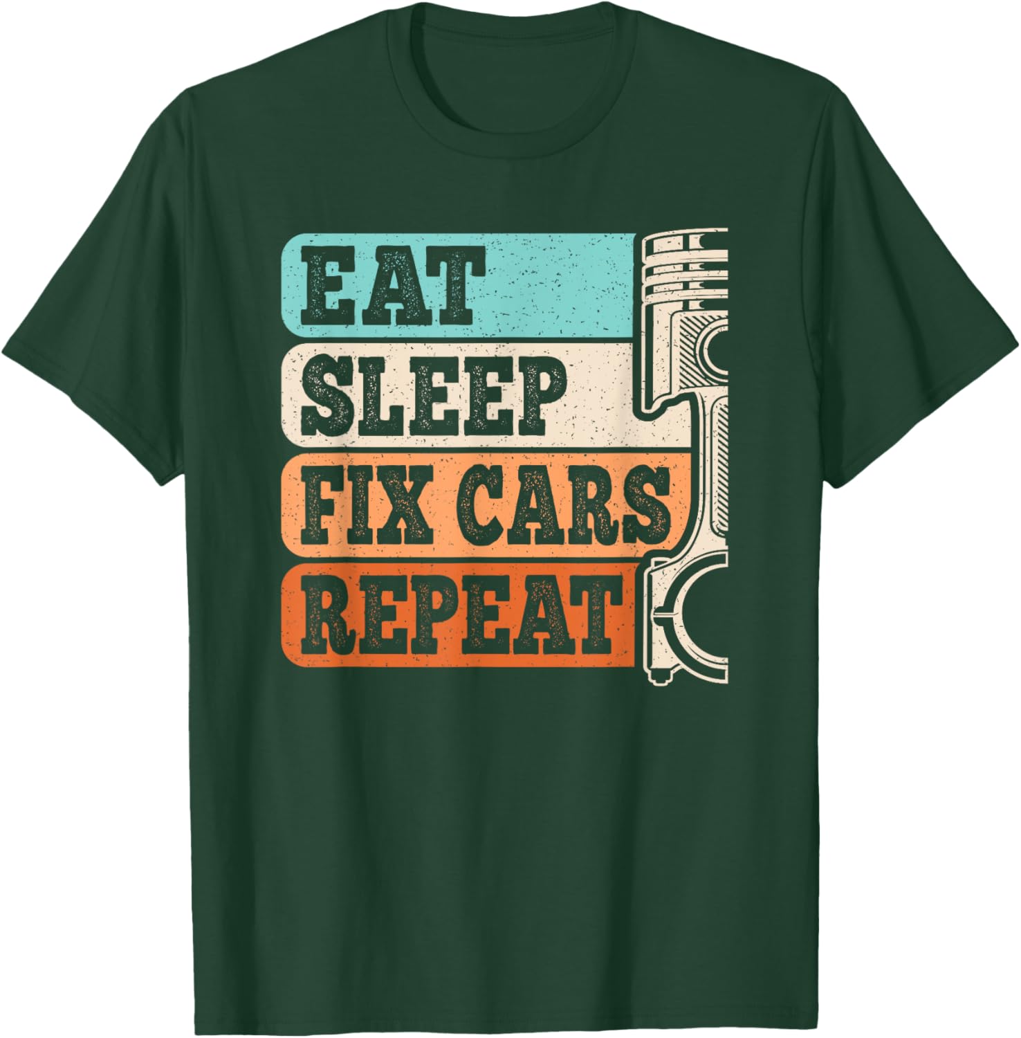 Retro Eat Sleep Fix Cars Repeat T-Shirt for Auto Mechanics Men - 8
