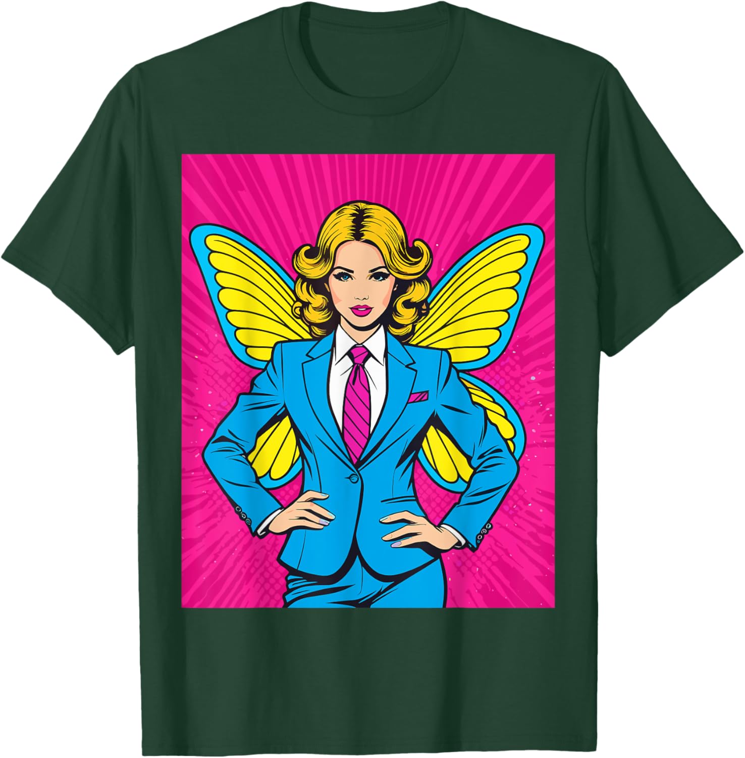 Pop Art Fairy in Business Suit T-Shirt for Stylish Casual Wear - 13