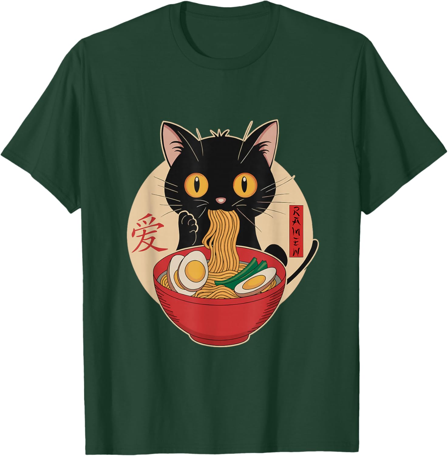 Cute Cat Eating Ramen Noodles Kawaii Anime T-Shirt for Cat Lovers - 18