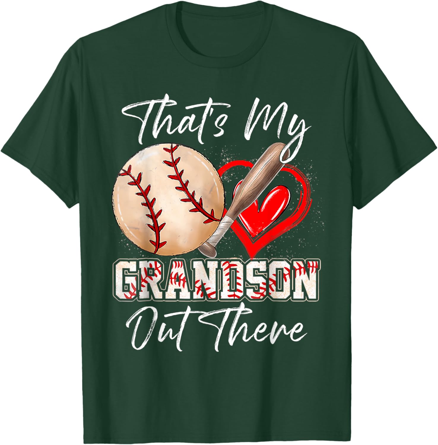 Funny That's My Grandson Out There Baseball T-Shirt for Grandparents - 5