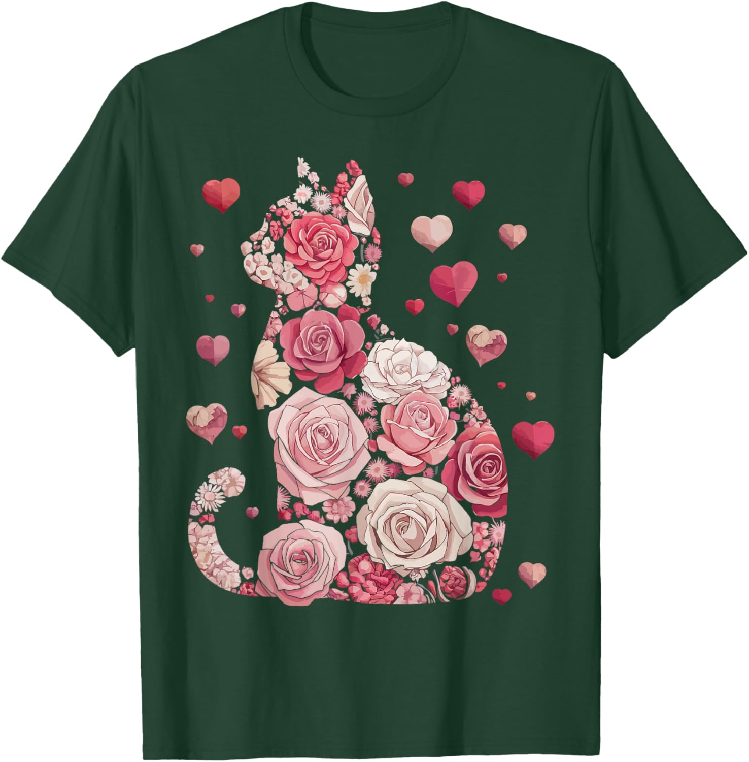 Cute Happy Meowentine's Day Cat T-Shirt for Girls and Women - 12