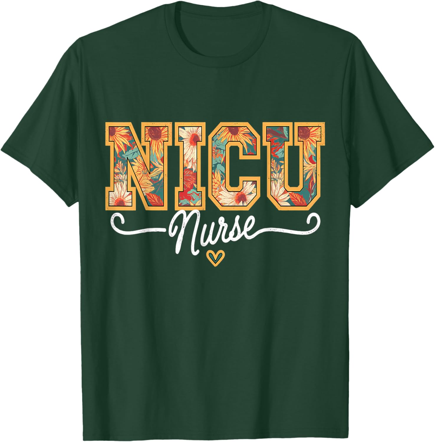 Floral NICU Nurse T-Shirt for Neonatal ICU RN Staff Appreciation Gifts - 5