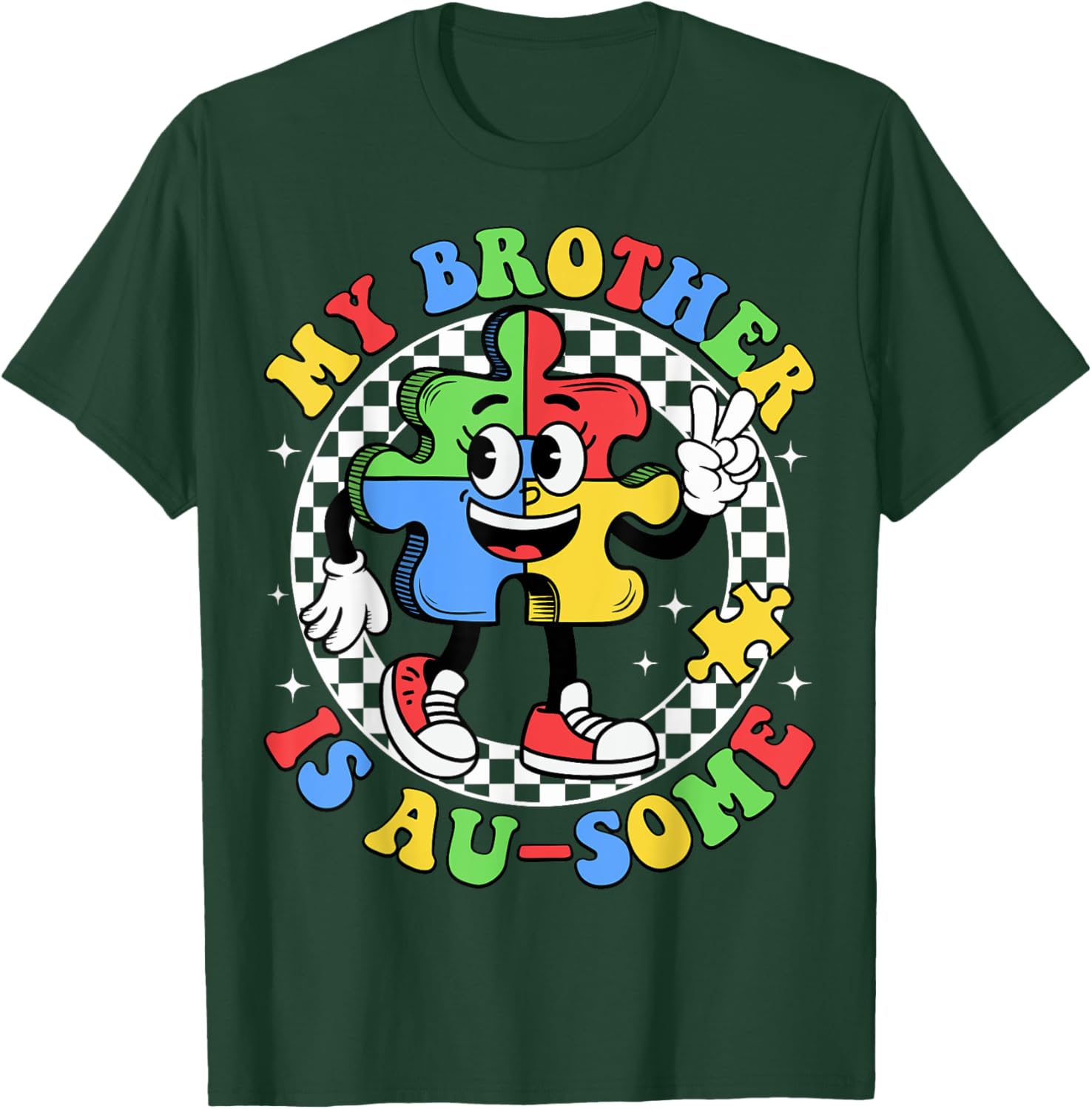 Retro Awesome Sister T-Shirt for Autism Awareness, Fun and Stylish Design - 13