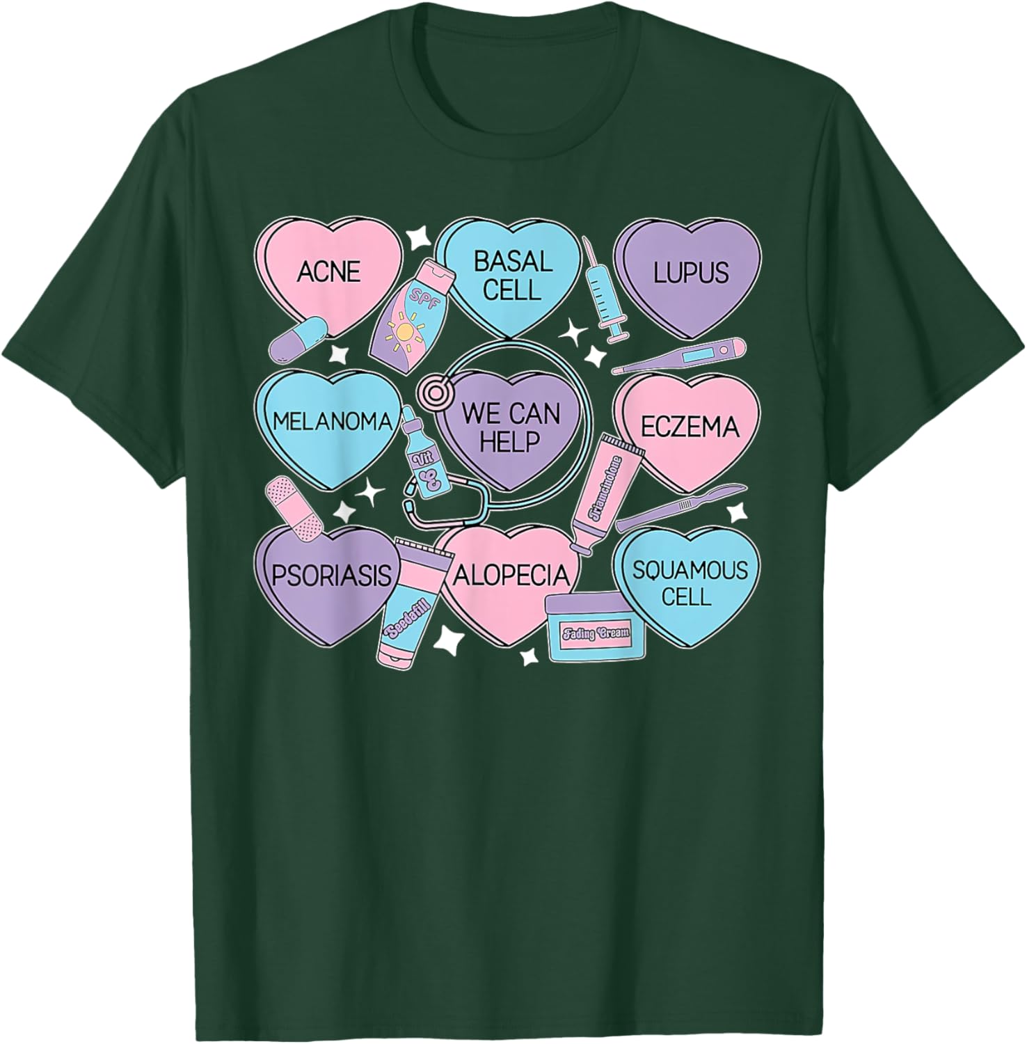 Retro Dermatology Candy Heart Shirt for Valentine's Day Gifts - 15