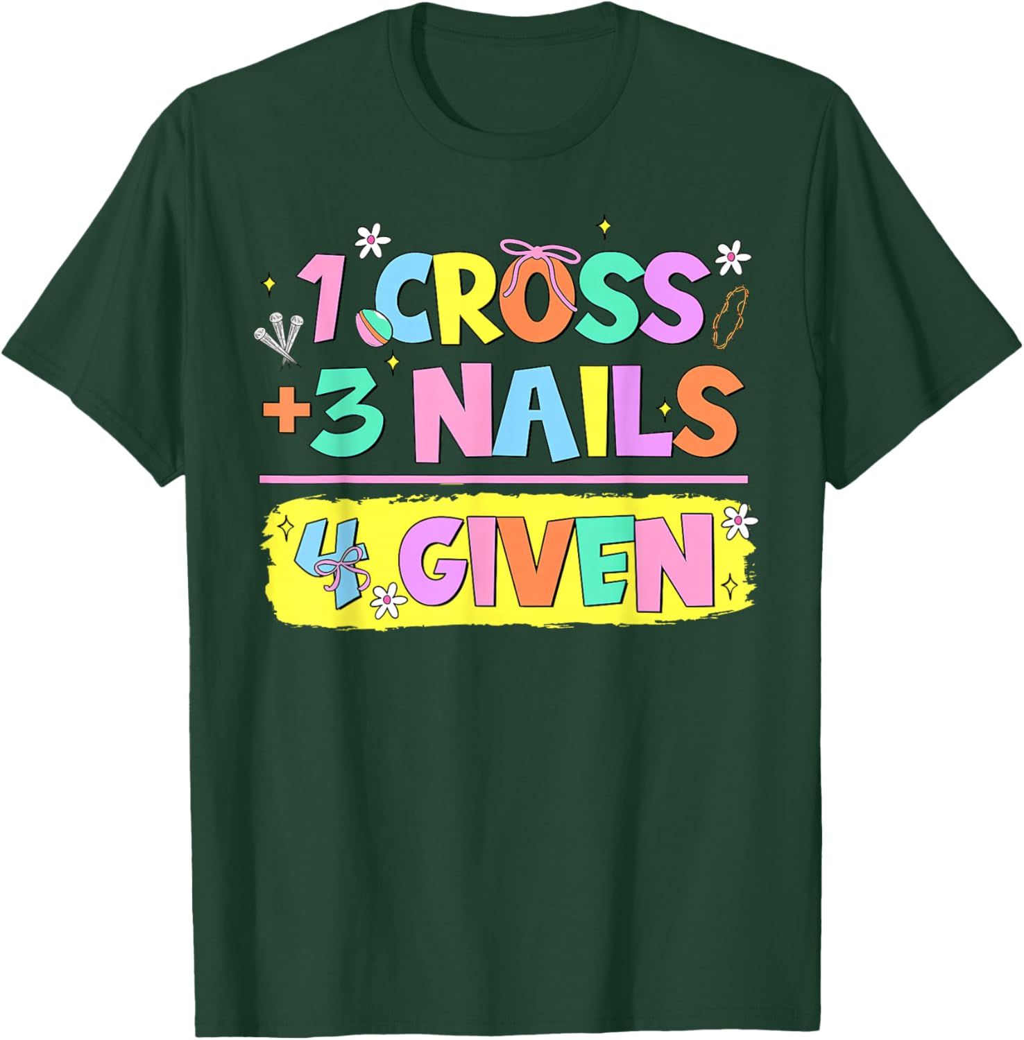 Happy Easter Christian T-Shirt with Cross and Nails Design for Believers - 20