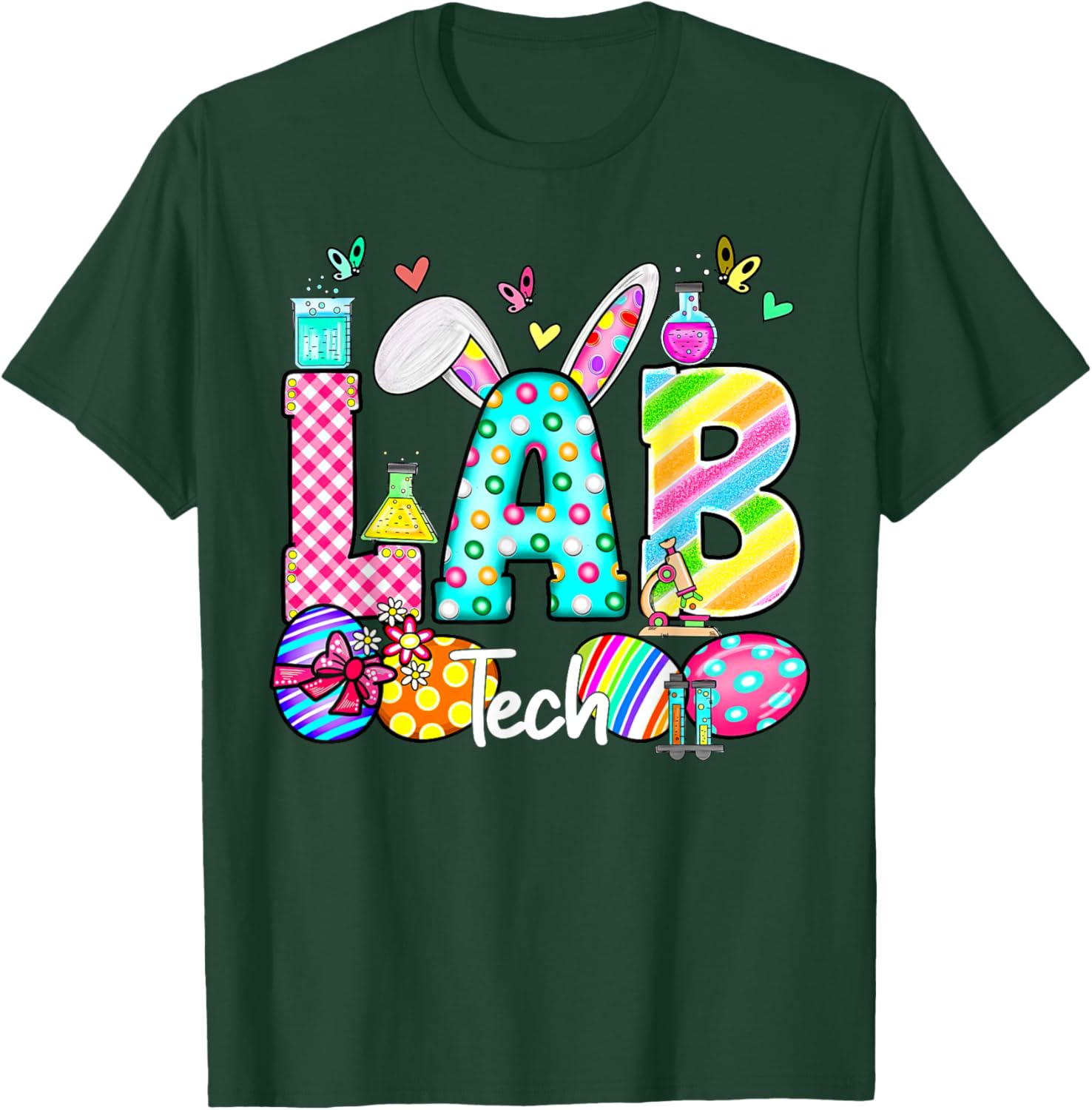Easter Lab Tech Bunny T-Shirt for Scientists and Teachers - Fun Gift Idea - 16