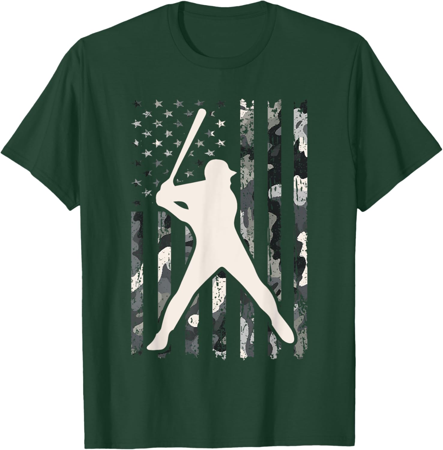 Vintage Baseball USA Flag Camo T-Shirt for Men and Women - 15