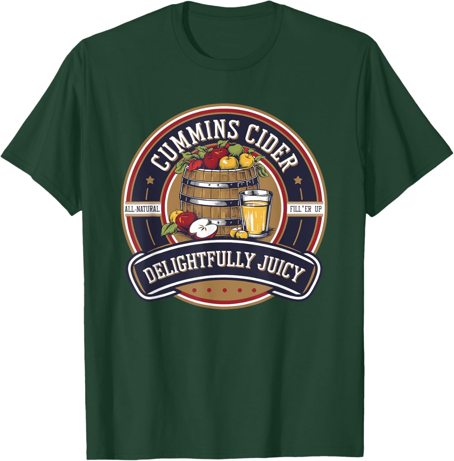 Haul Cummins Apple Cider Juicy Label Logo T-Shirt for Casual Style - 11