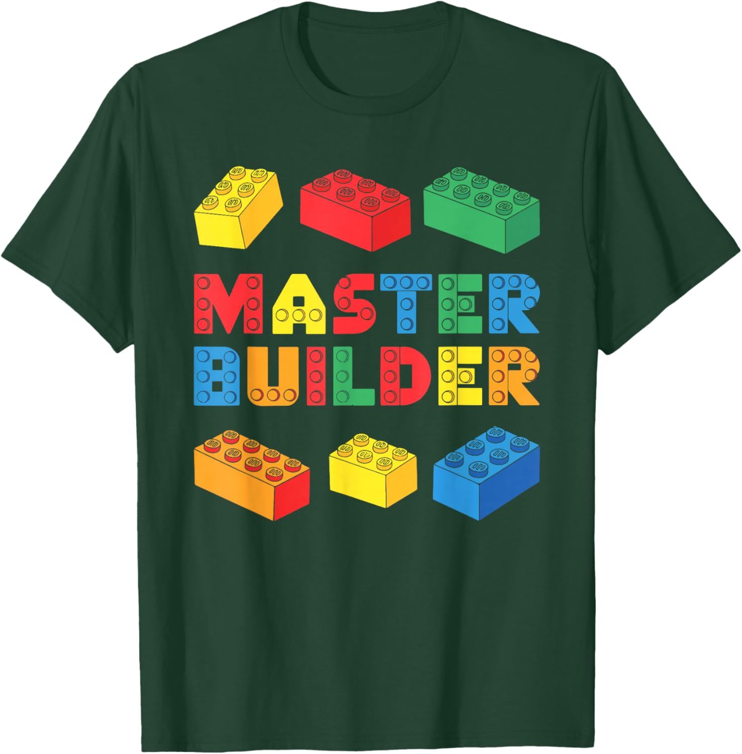 Master Builder T-Shirt for Kids and Adults with Fun Brick Design - 11
