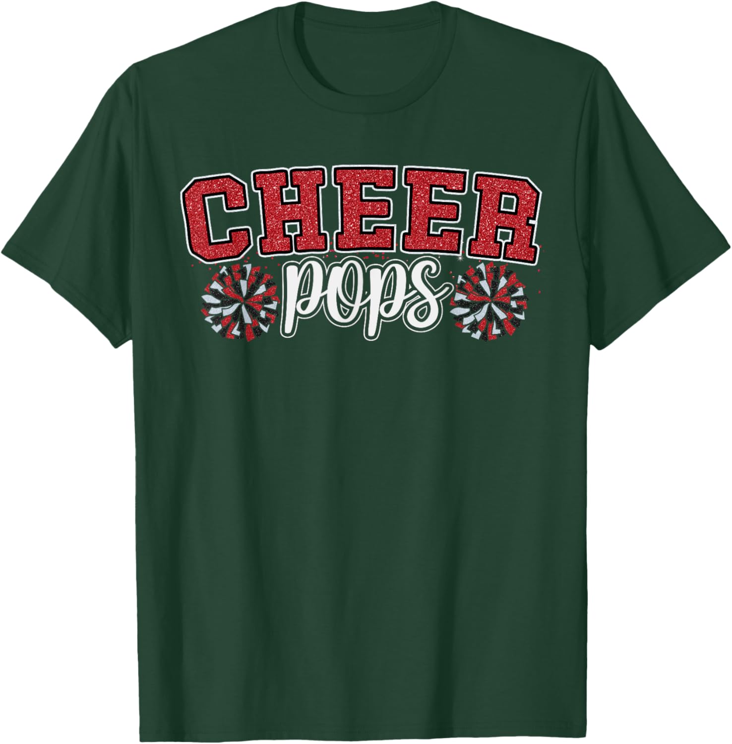 Cheer Grandpa My Favorite Cheerleader Calls Me Pops Red T-Shirt for Dads - 9