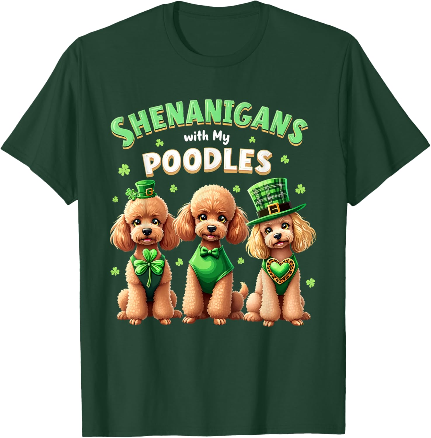 St Patricks Day Irish Poodle Shamrock T-Shirt for Fun Celebrations - 11