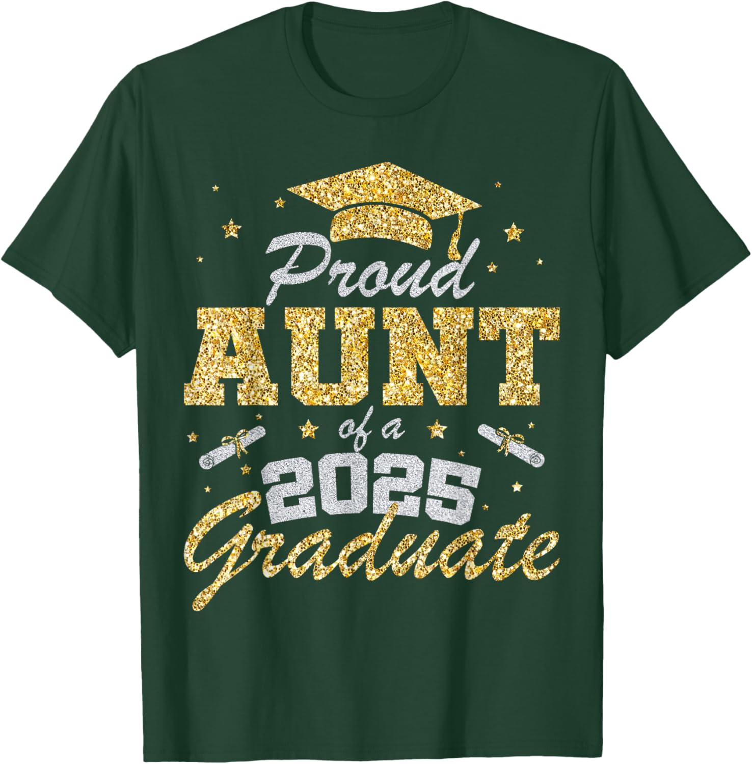 Proud Aunt of 2025 Graduate Senior Class T-Shirt Perfect Gift Idea - 1
