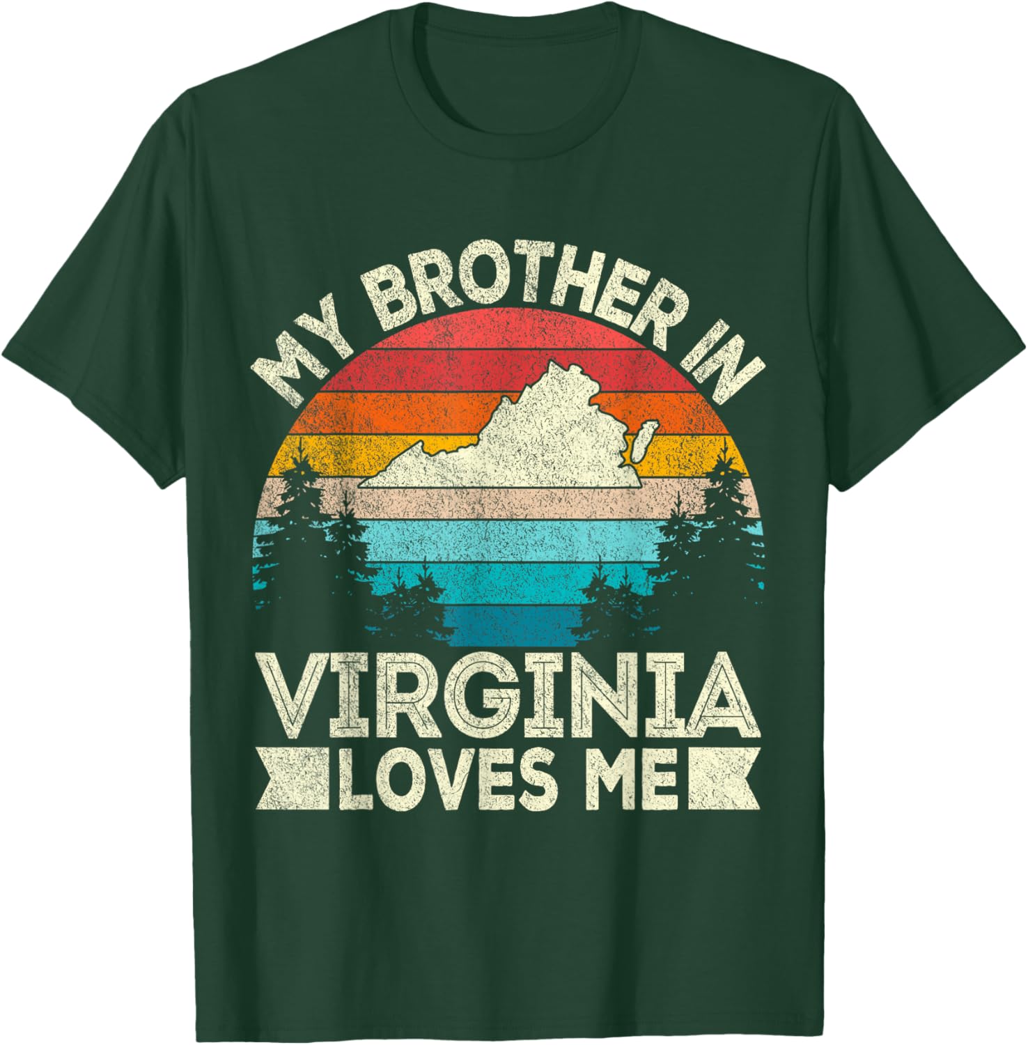 My Brother In Virginia Loves Me Retro T-Shirt for Family Gifts - 11
