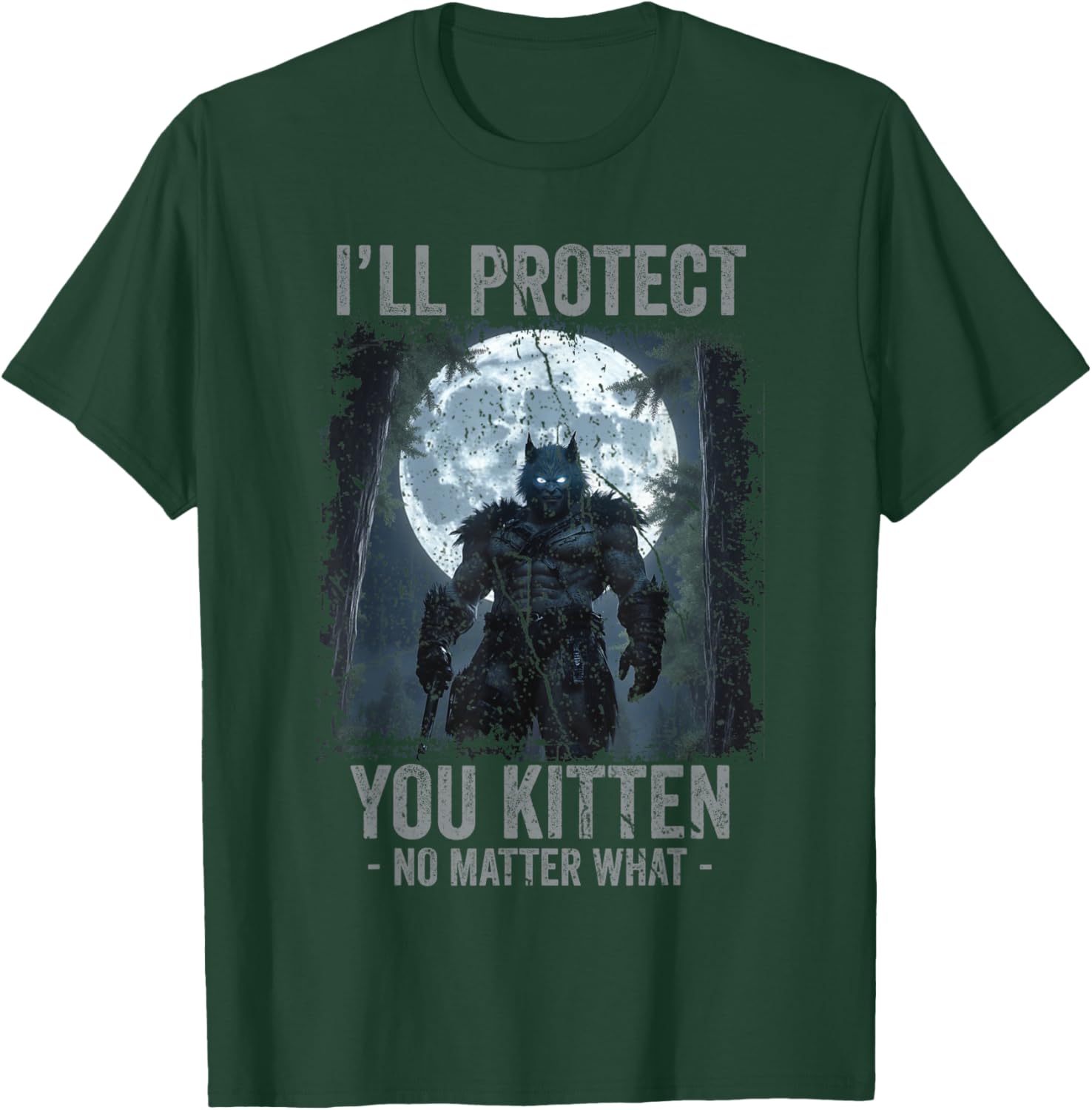 Funny Alpha Wolf Meme T-Shirt I'll Protect You Kitten Cool Gift - 8