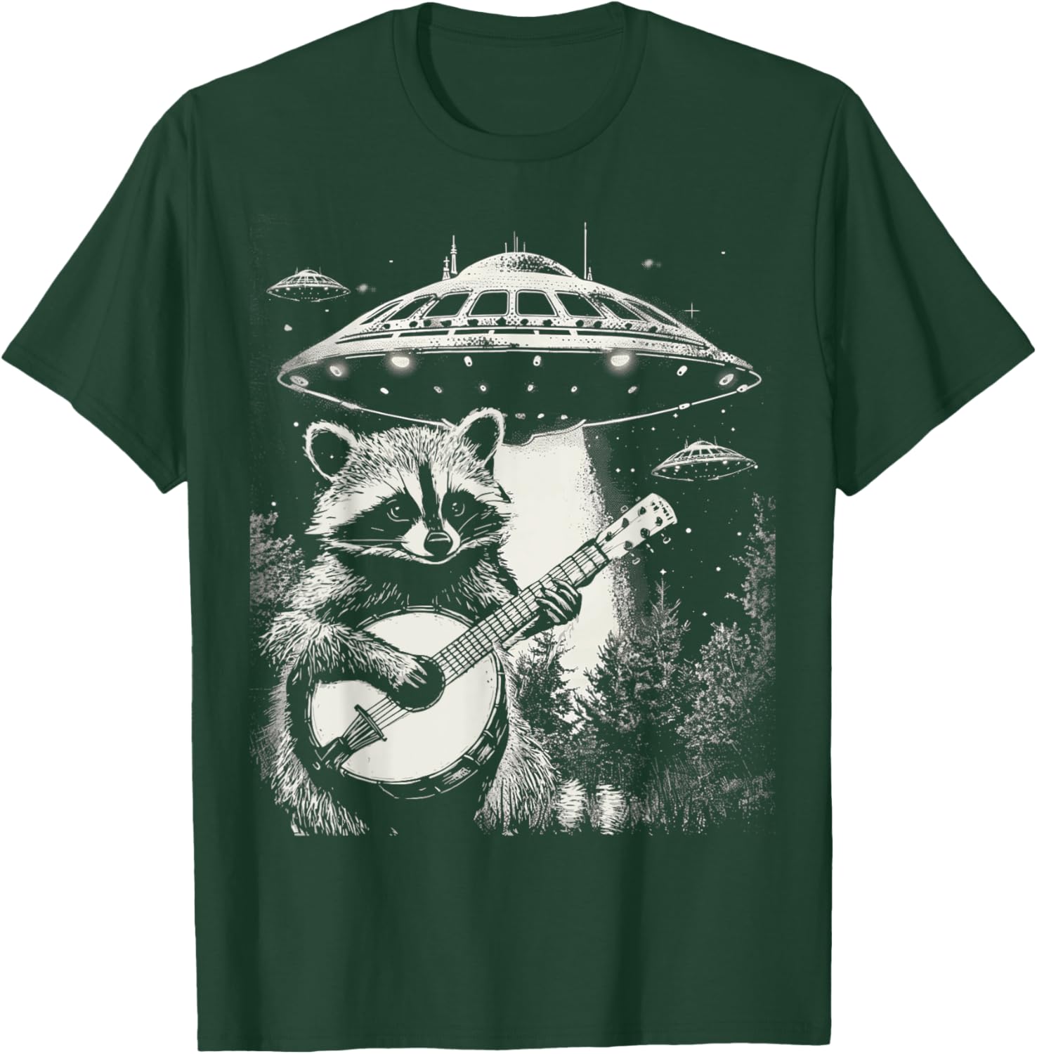 Funny Vintage Raccoon Banjo Alien T-Shirt for Unique Style Lovers - 2