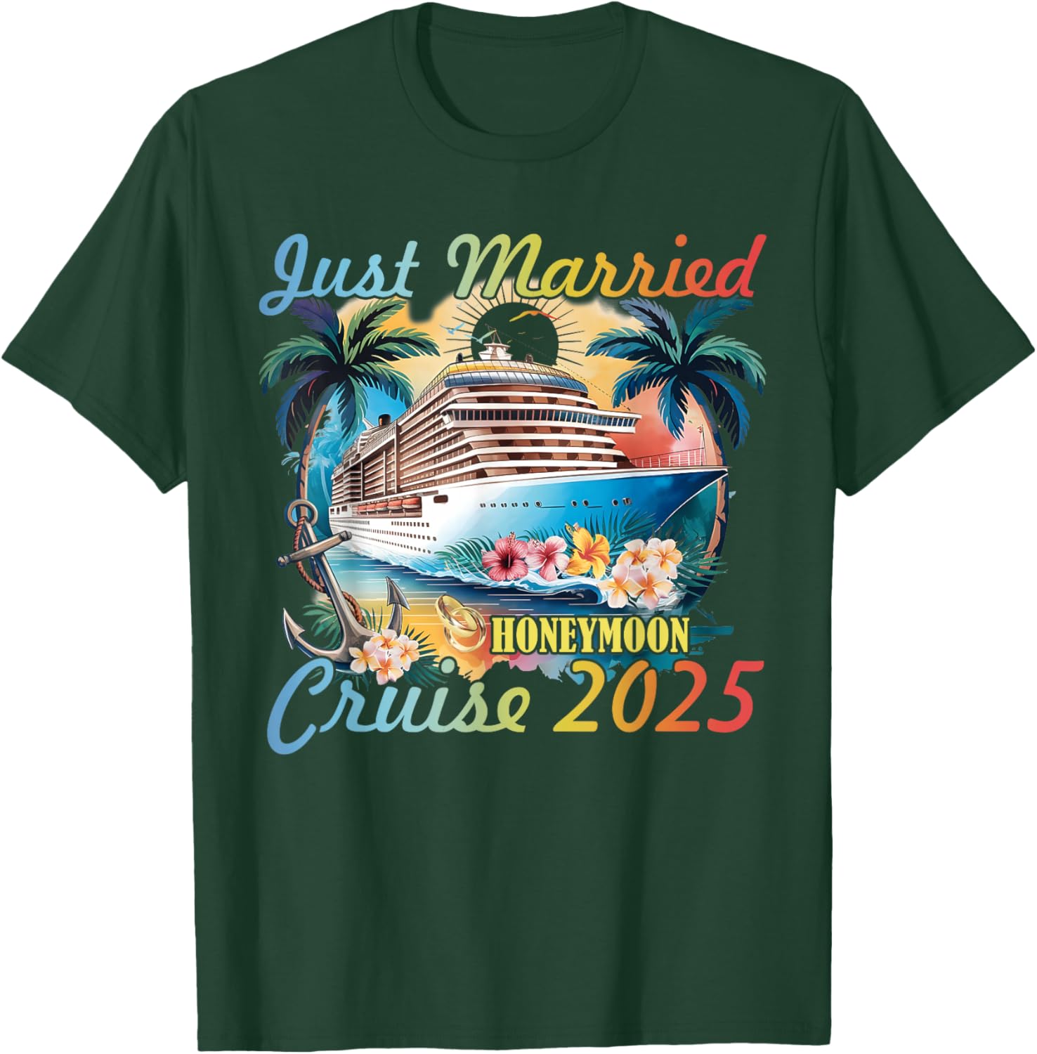 Just Married Honeymoon Cruise T-Shirt for Couples 2025 Adventure - 10