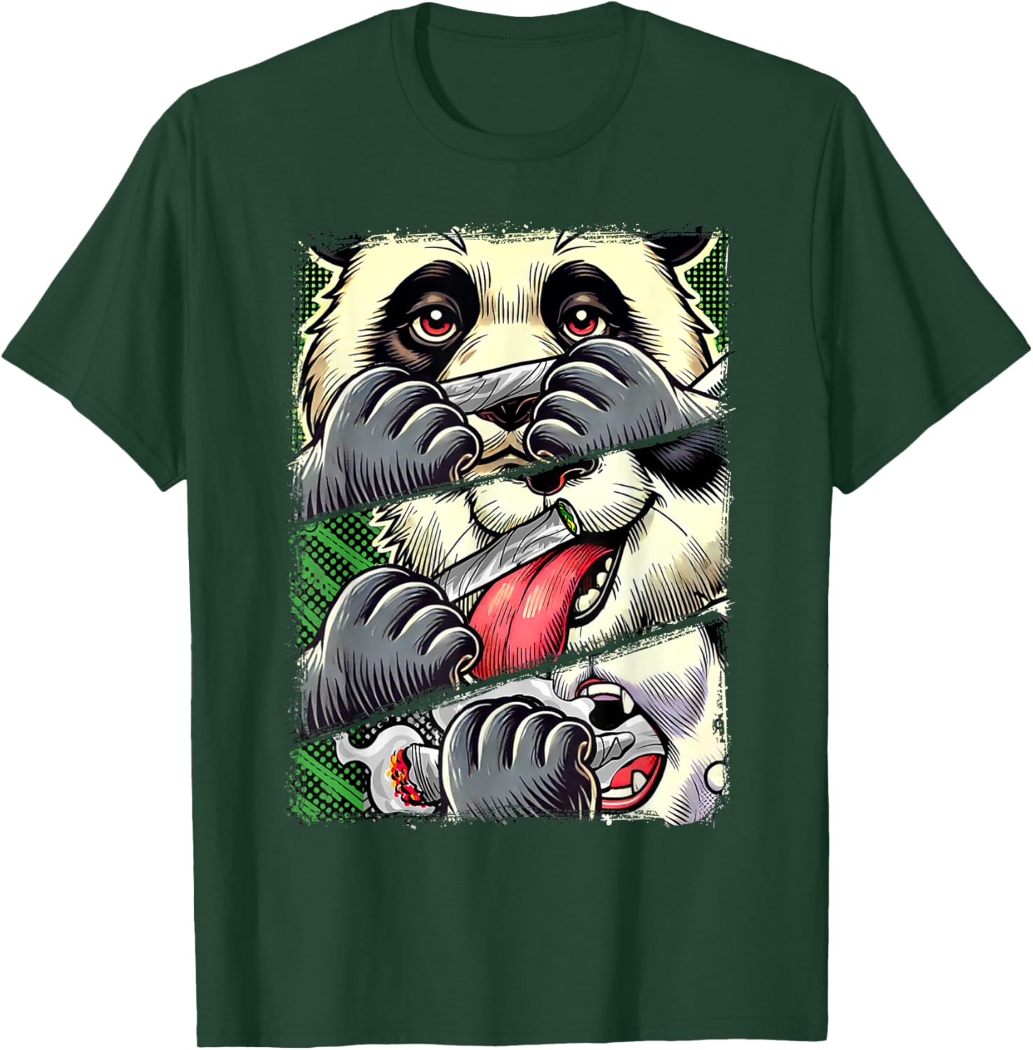Cute Stoner Babe 420 Panda Smoking Weed T-Shirt for Cannabis Lovers - 4