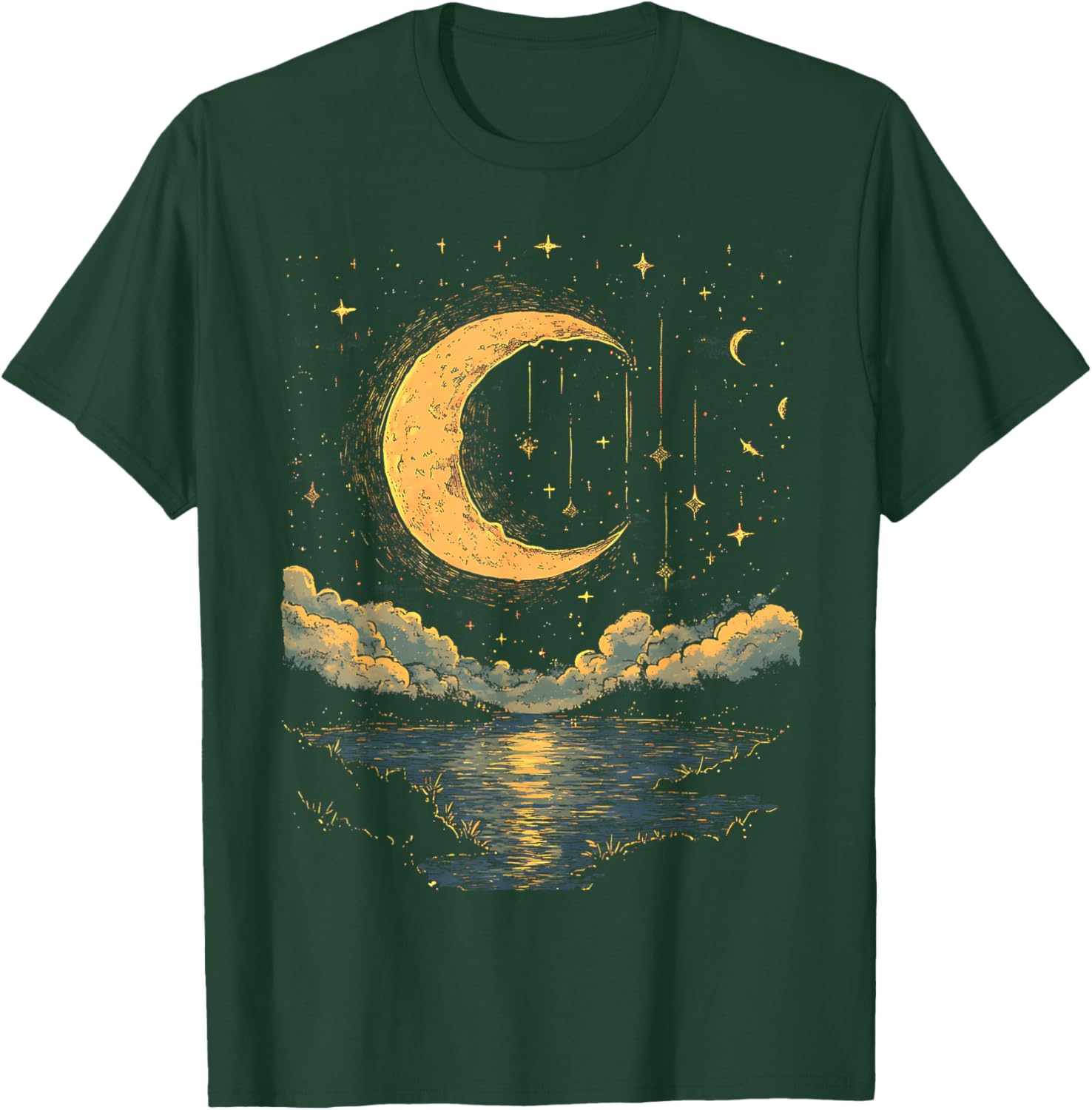 Boho Half Moon Vintage T-Shirt for Celestial Hippie Style Enthusiasts - 1
