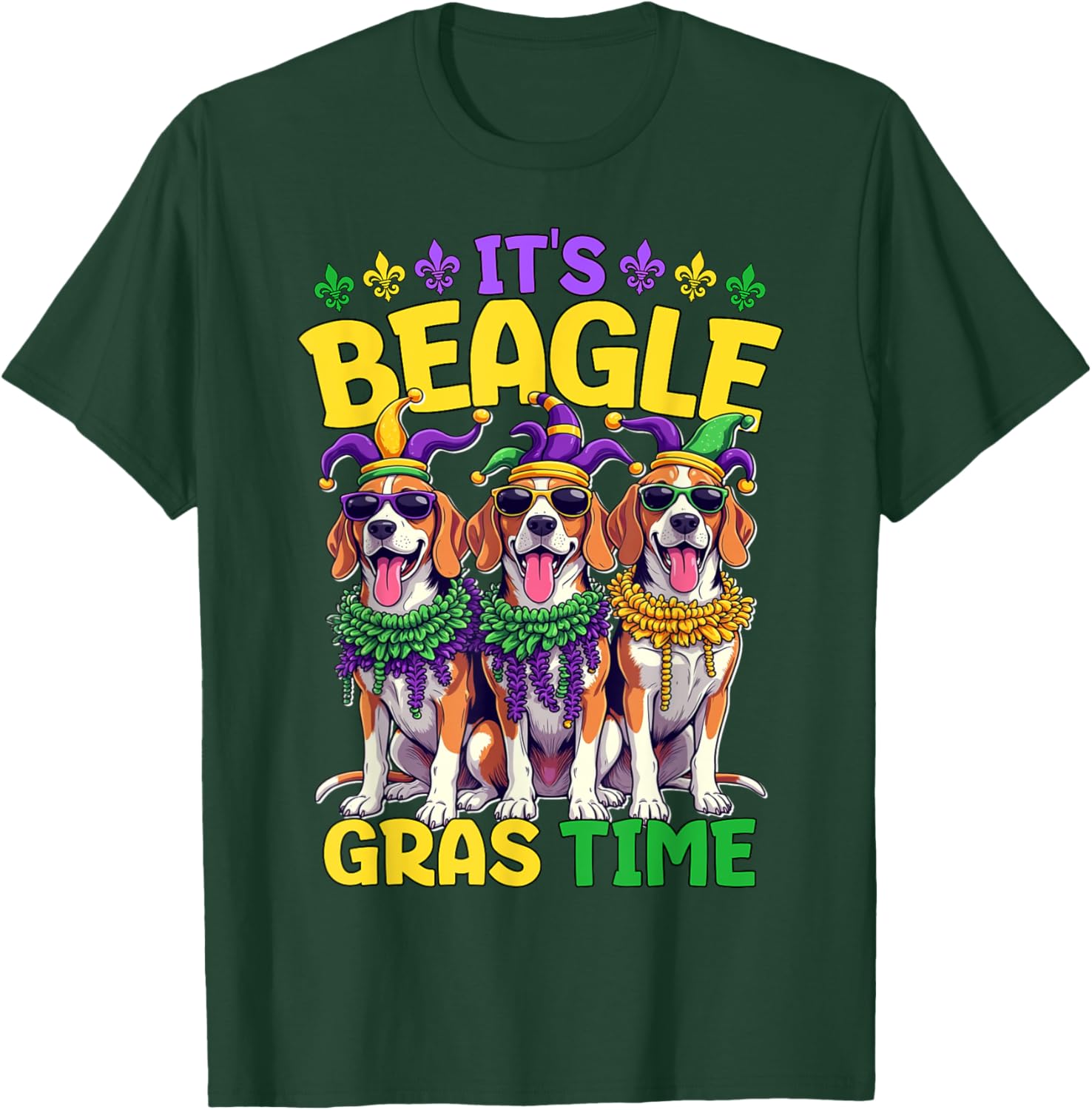 Mardi Gras Beagle Time T-Shirt for Fun Celebrations and Festivities - 20