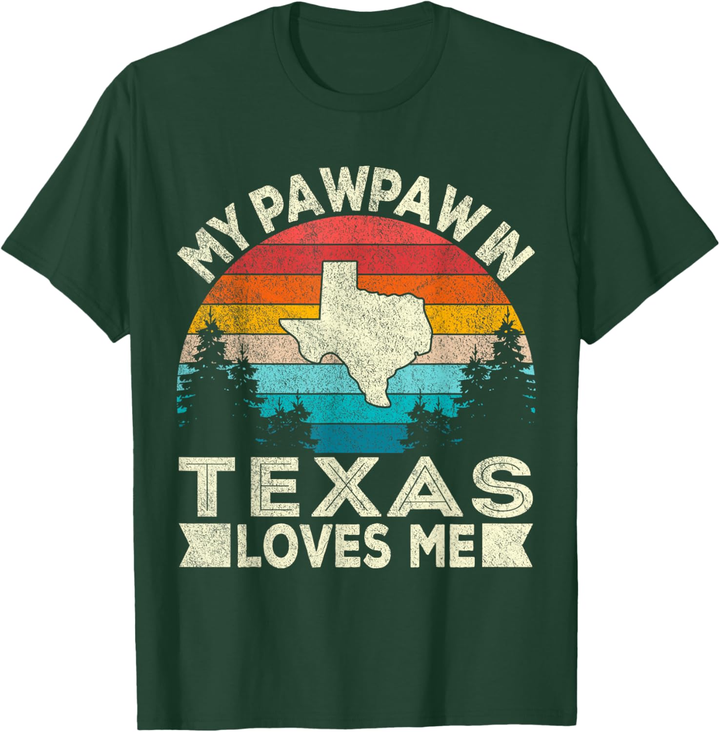 My PawPaw In Texas Loves Me Retro Grandpa T-Shirt for Proud Grandchildren - 15