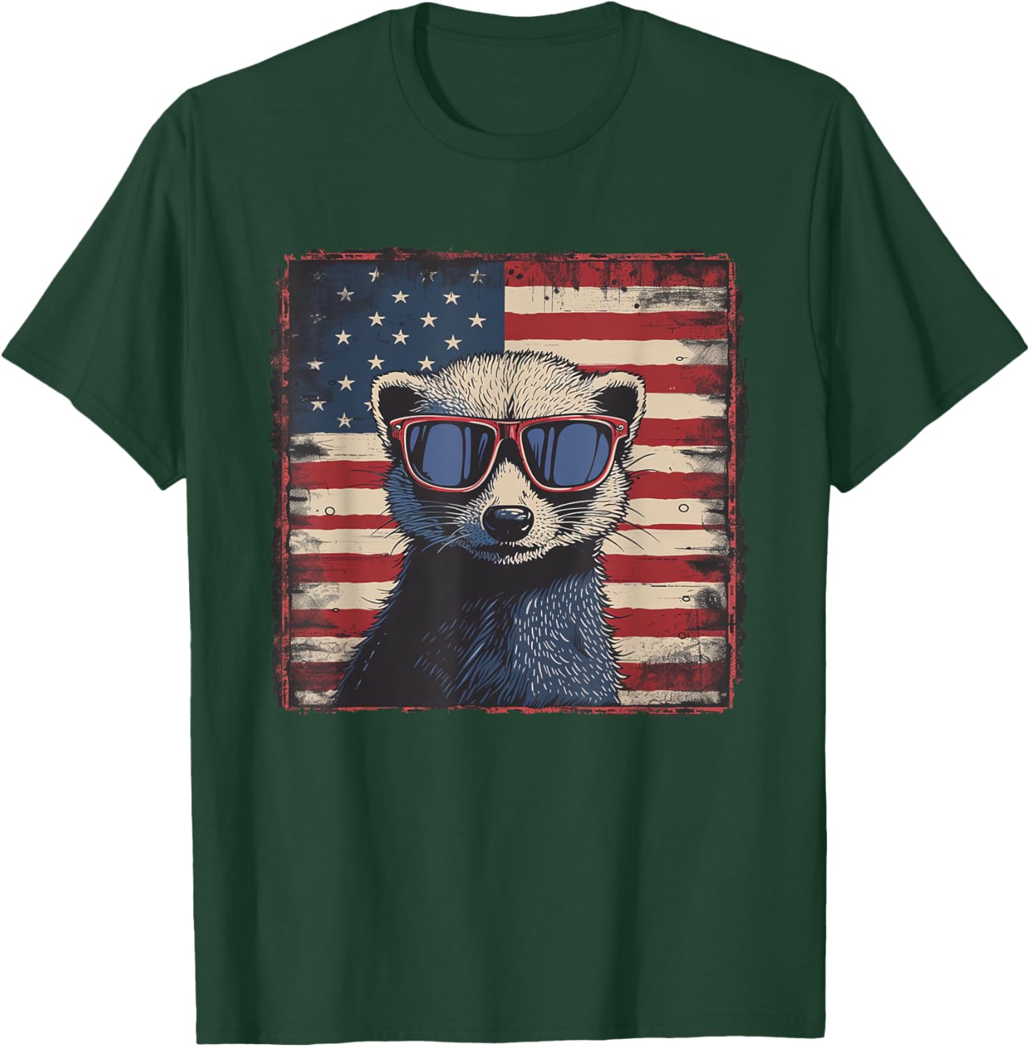 Patriotic Ferret USA Flag Shirt for 4th of July Fun Lovers - 19