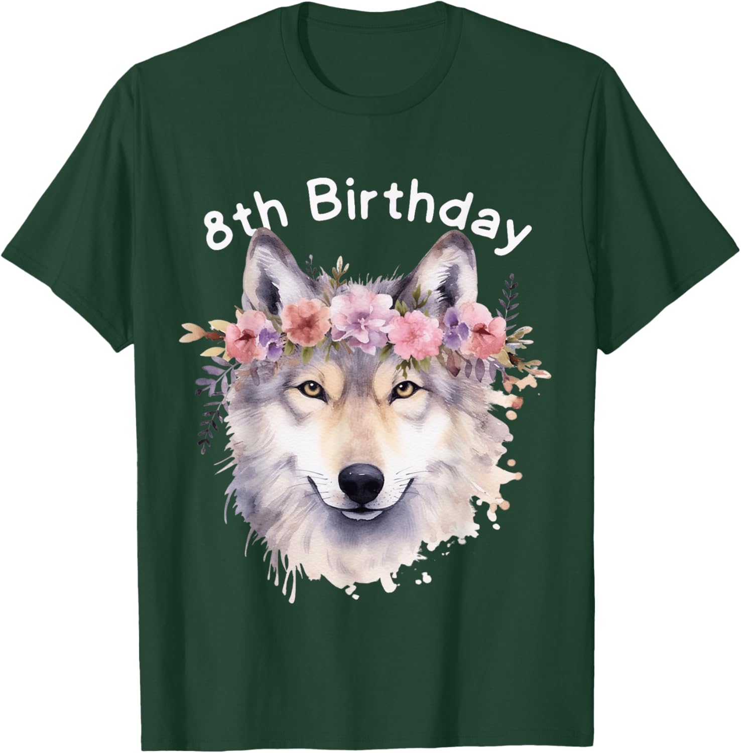 Adorable 8th Wolf Birthday T-Shirt for Girls - Perfect Wolf Pack Party Wear - 23