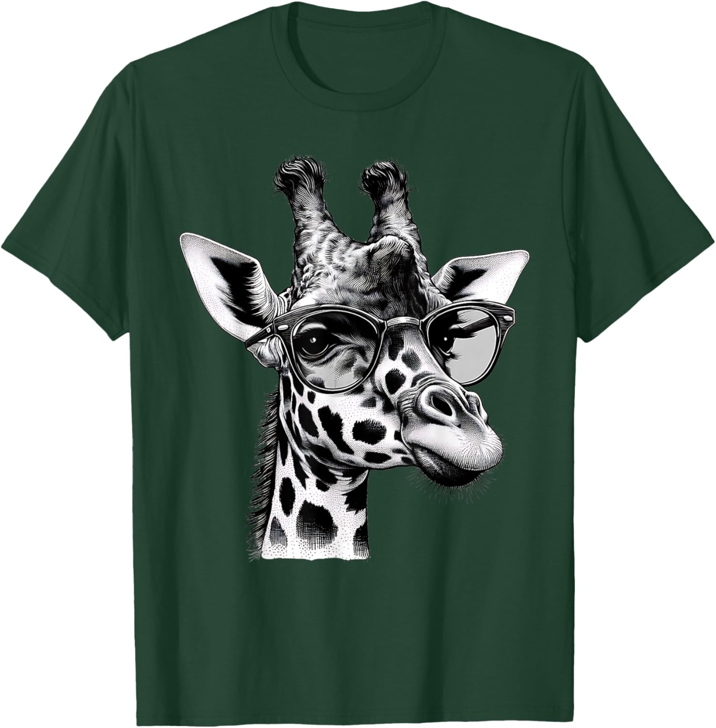 Cute Giraffe Glasses T-Shirt for Wildlife Animal Lovers and Enthusiasts - 12