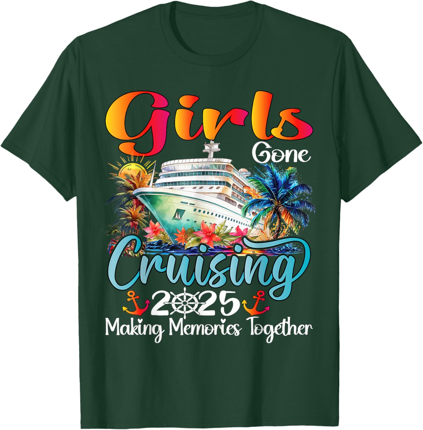 Girls Gone Cruising 2025 Matching T-Shirt for Friends Vacation Fun - 12