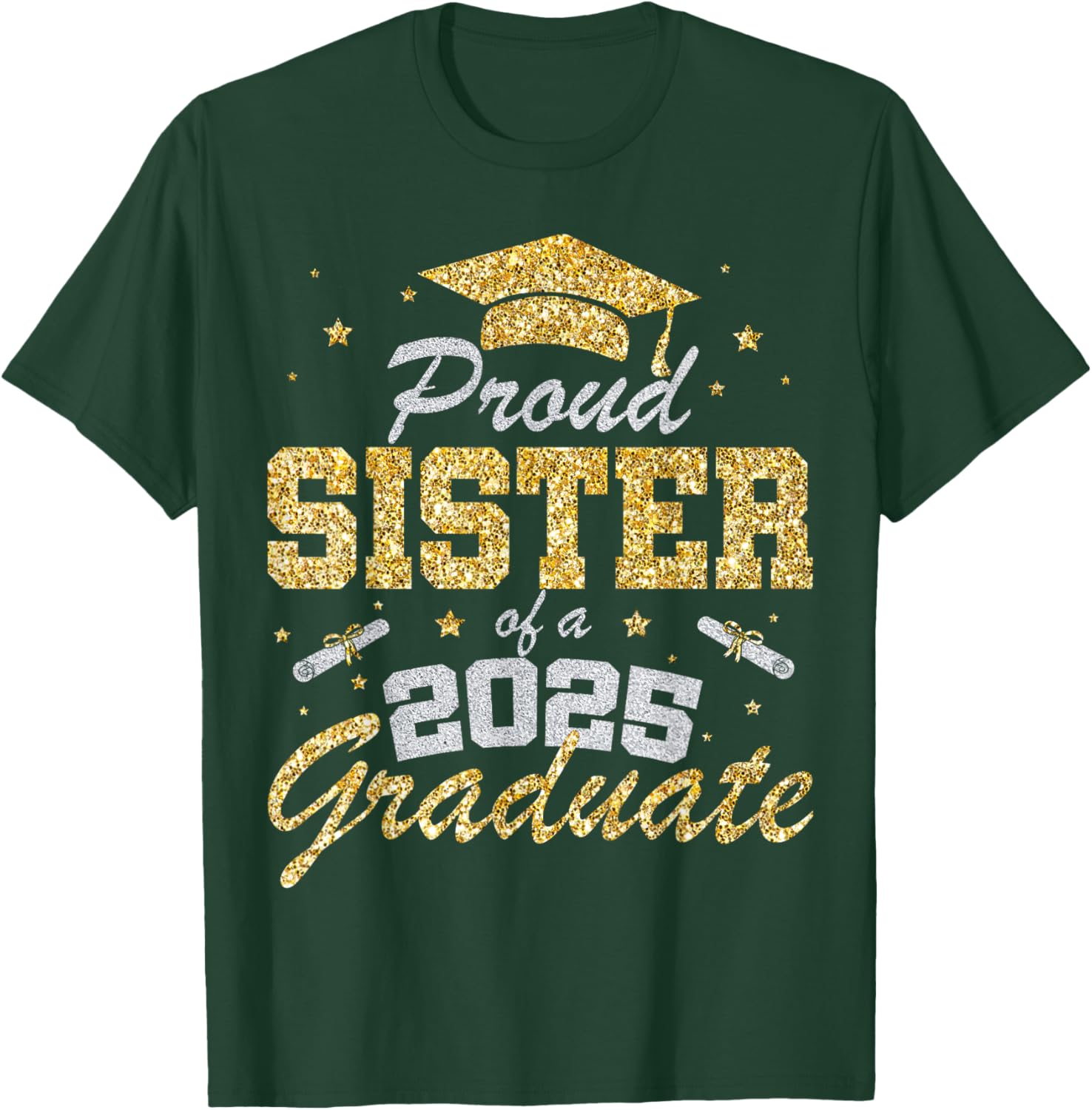 Proud Sister of a 2025 Graduate T-Shirt for Class of 2025 Celebration - 5
