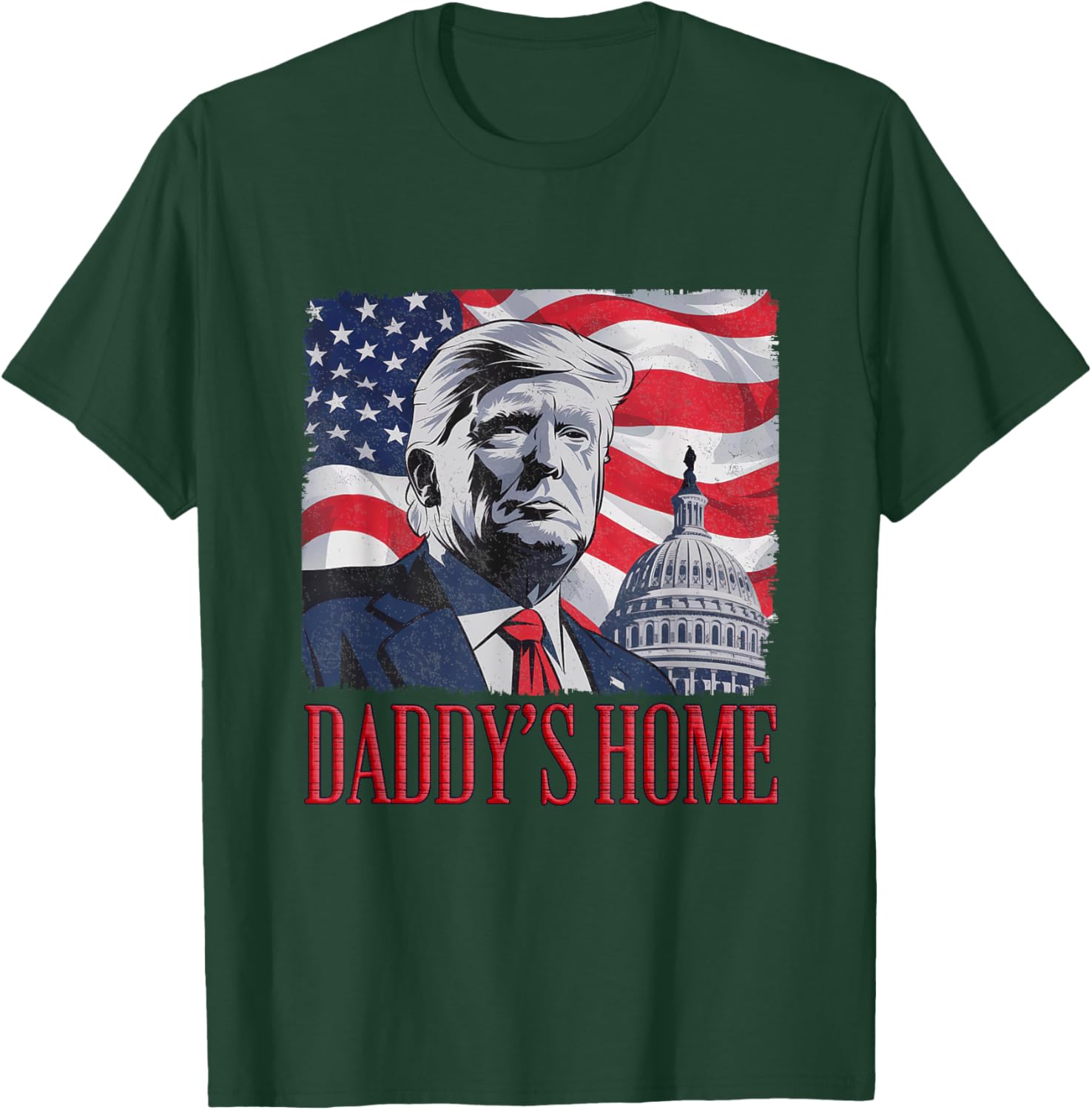 Daddy's Home Trump Tee - Unisex Black Cotton T-Shirt for Political Fans - 1