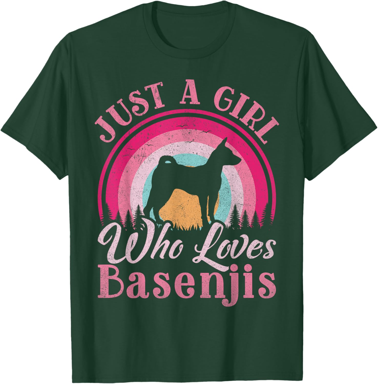 Just A Girl Who Loves Basenji Dog T-Shirt for Women and Girls - 1