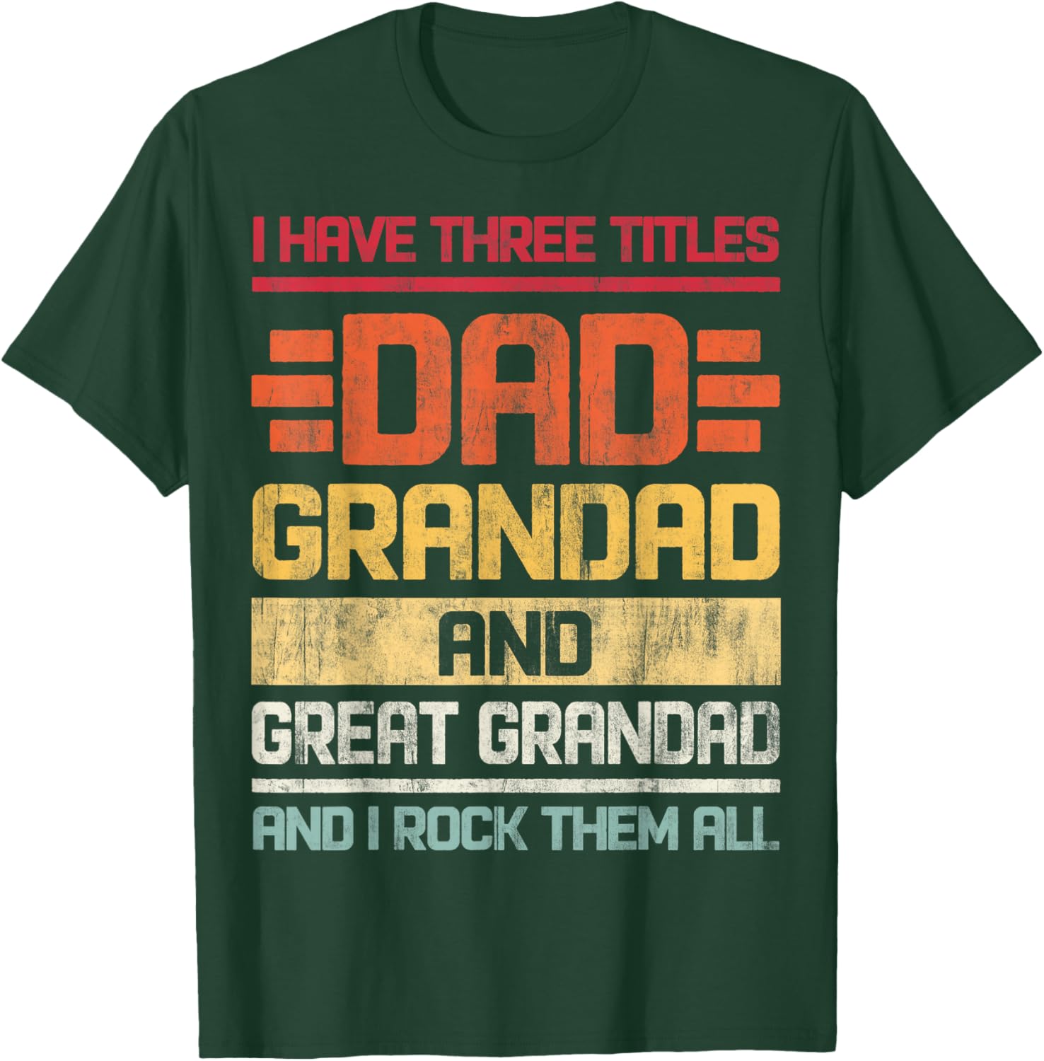 Dad Grandad Great Grandad Rocks T-Shirt for Family Humor and Fun - 9
