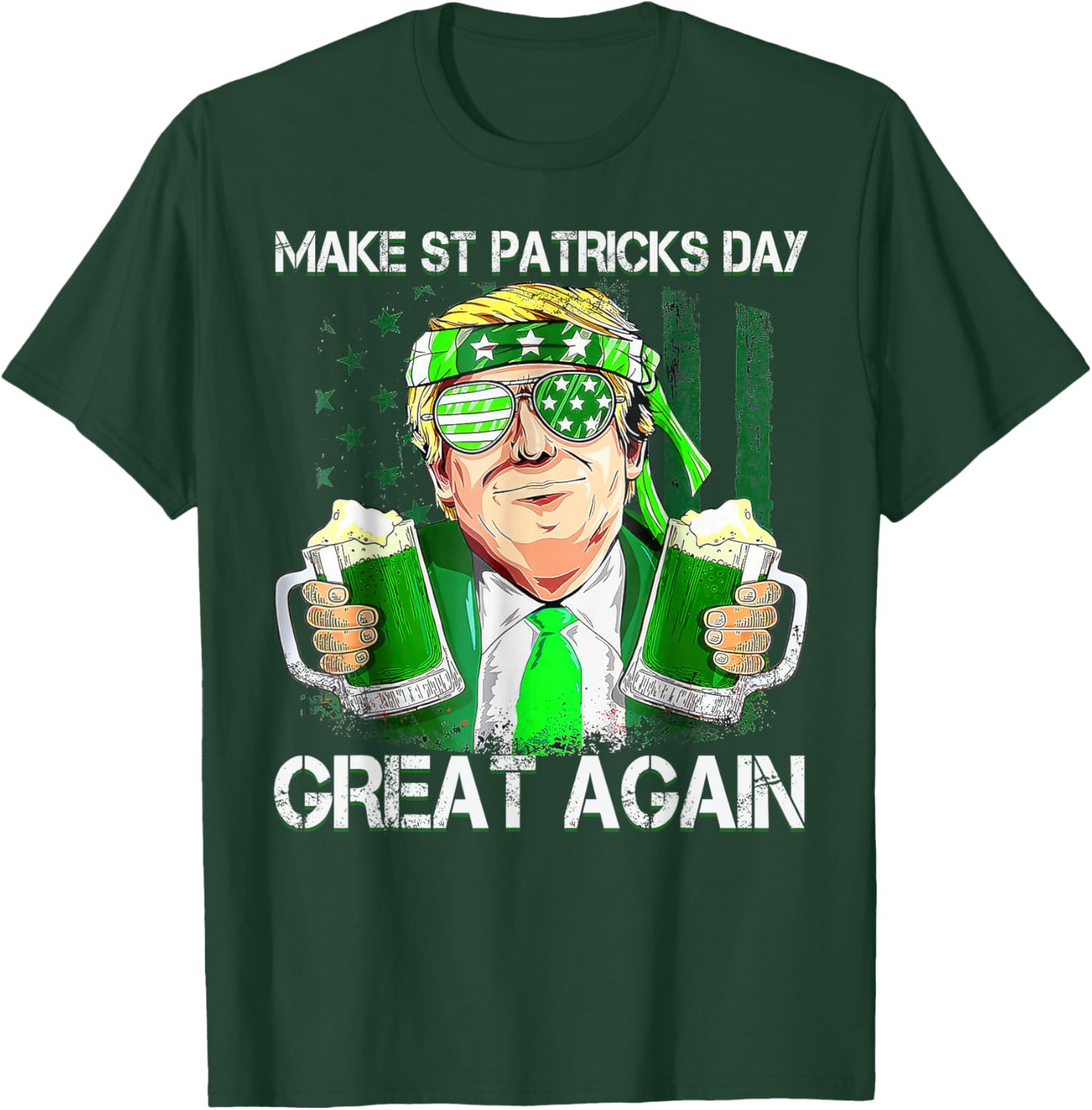 Funny St Patricks Day T-Shirt for Men and Women with US Flag Design - 15