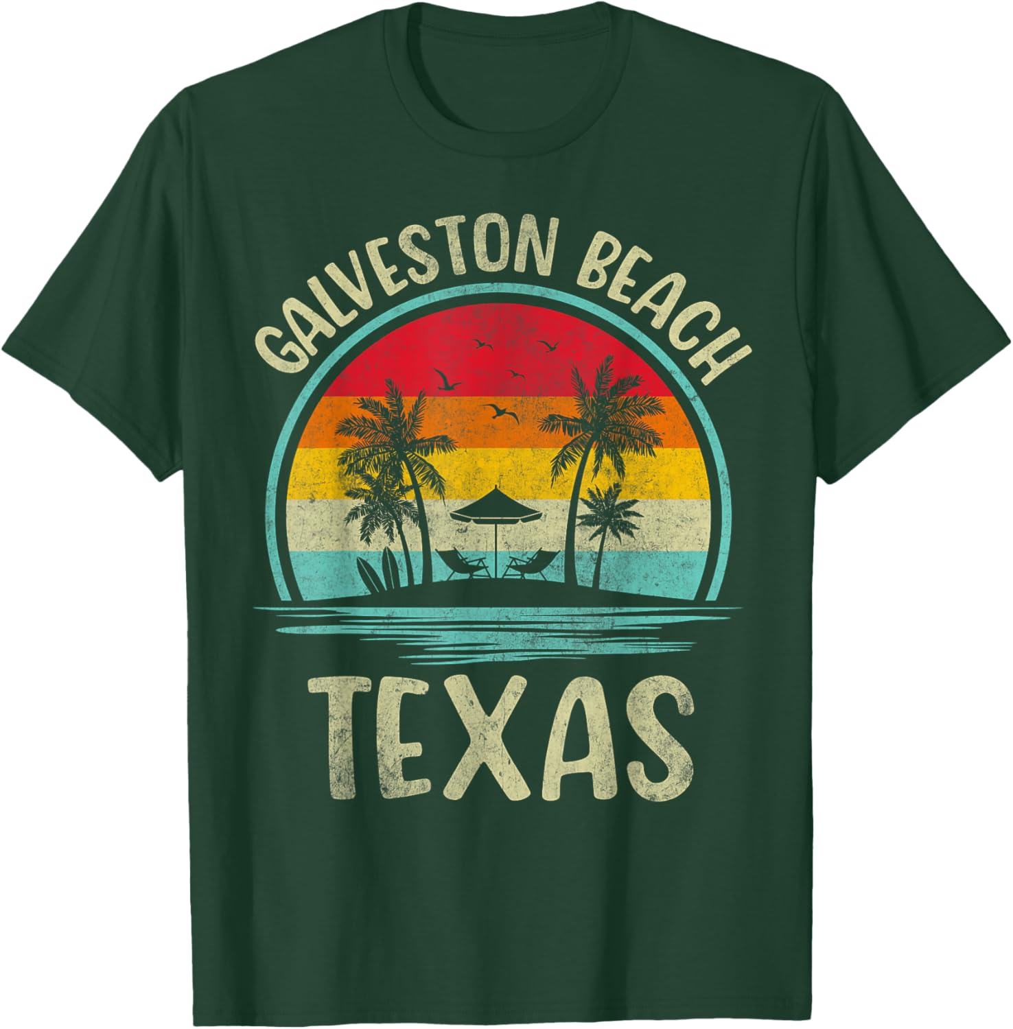 Galveston Beach Summer Vacation Palm Tree Family T-Shirt for Fun Days - 1