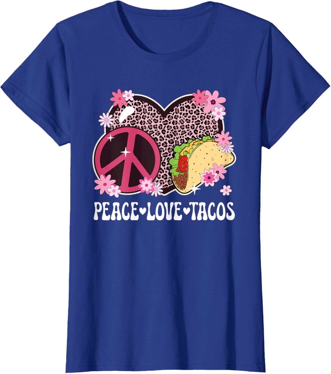 Peace Love Tacos Leopard Print Taco Tuesday T-Shirt for Women - 15